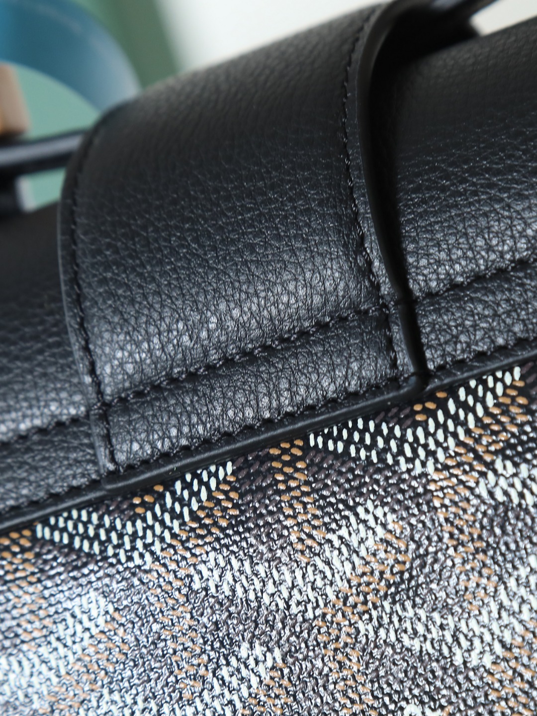 戈雅 手提 Goyard Saigon Handbag – Leather, Beechwood, and Canvas with Calfskin Trim H0 SAIGONMINTY
