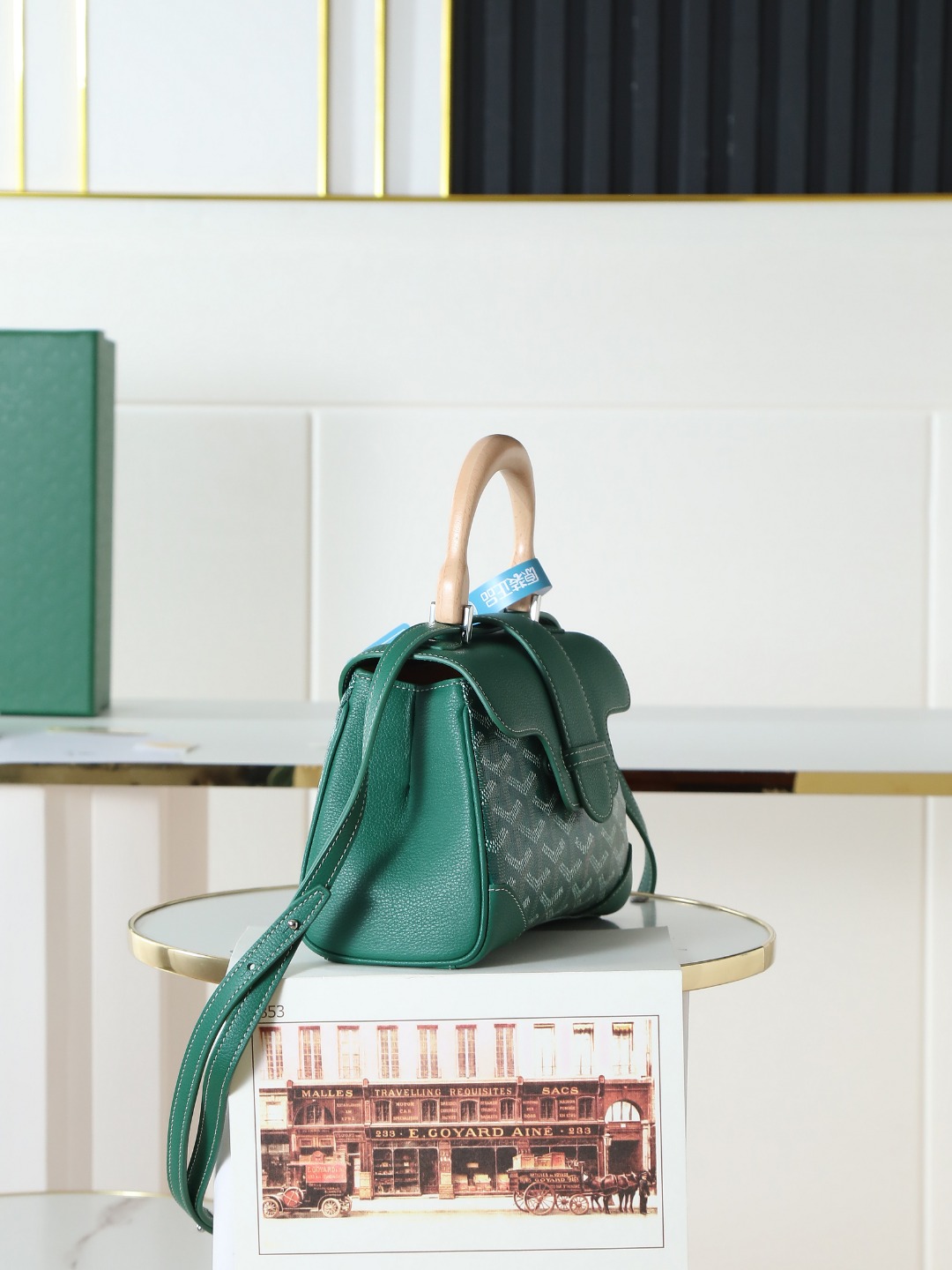 戈雅 手提 Goyard Saigon Handbag – Leather, Beechwood, and Canvas with Calfskin Trim H0 SAIGONMINTY