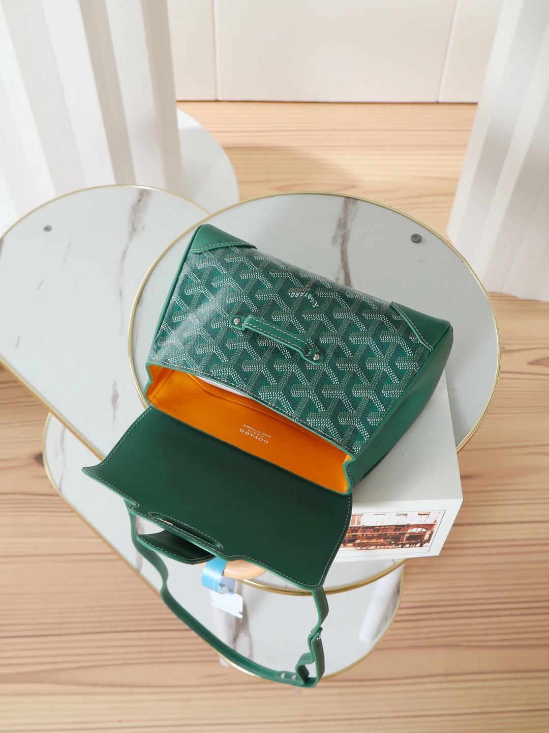 戈雅 手提 Goyard Saigon Handbag – Leather, Beechwood, and Canvas with Calfskin Trim H0 SAIGONMINTY
