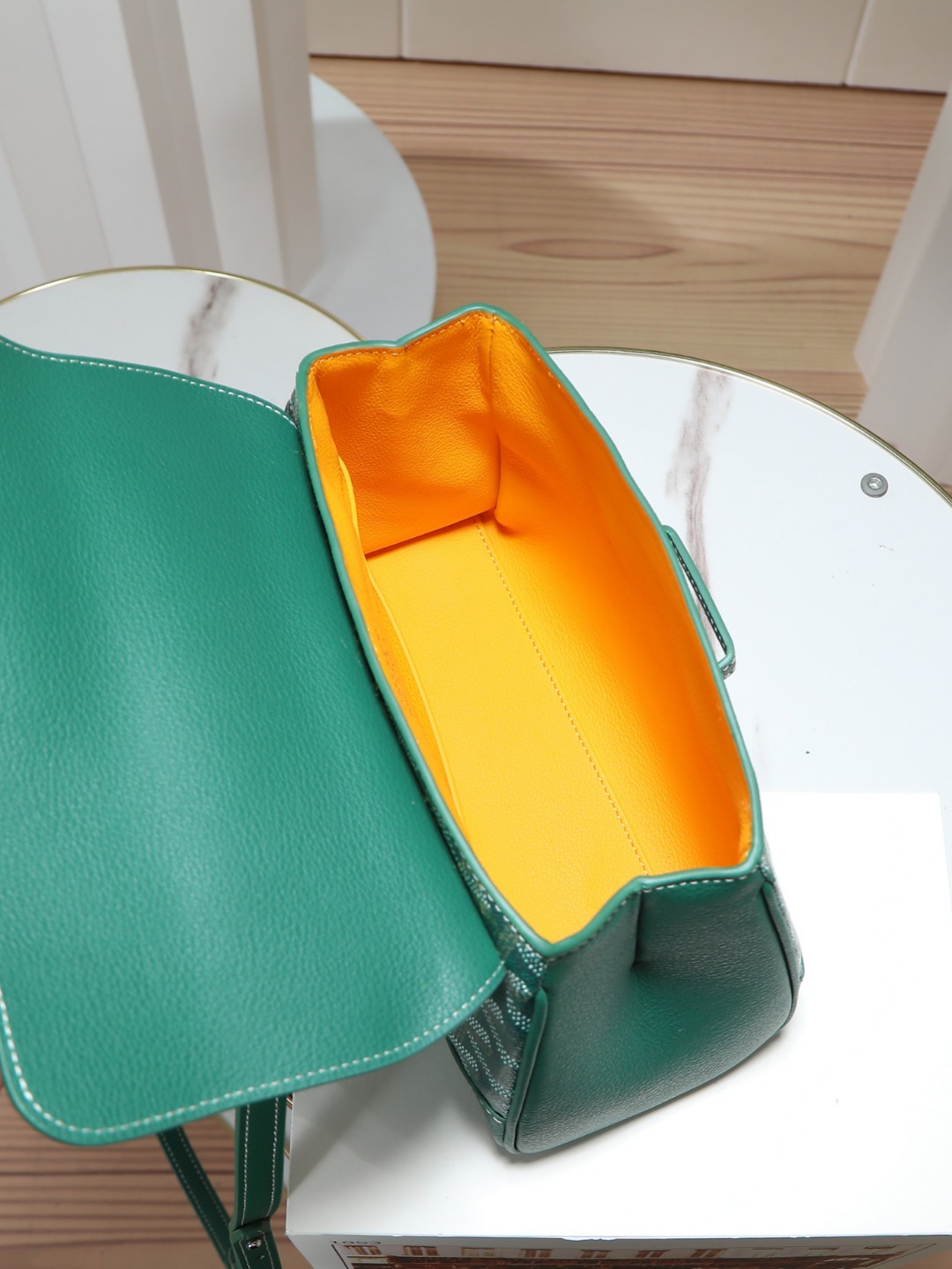 戈雅 手提 Goyard Saigon Handbag – Leather, Beechwood, and Canvas with Calfskin Trim H0 SAIGONMINTY