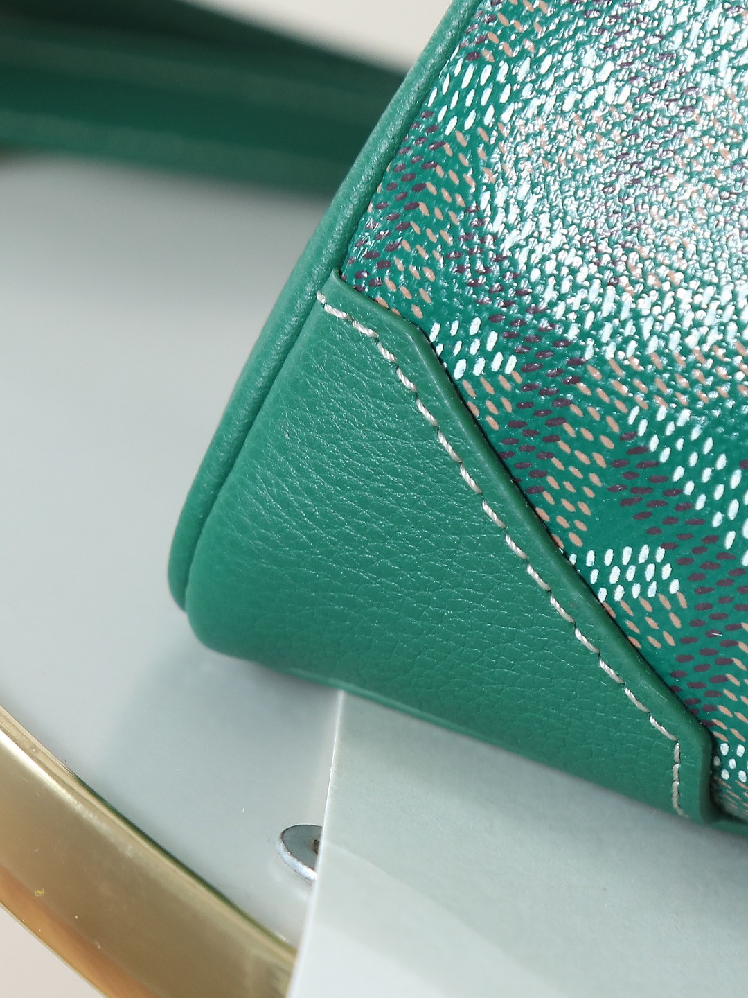 戈雅 手提 Goyard Saigon Handbag – Leather, Beechwood, and Canvas with Calfskin Trim H0 SAIGONMINTY