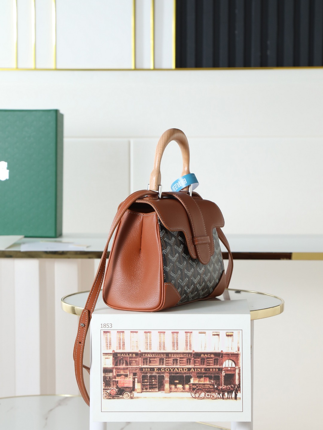 戈雅 手提 Goyard Saigon Handbag – Leather, Beechwood, and Canvas with Calfskin Trim H0 SAIGONMINTY