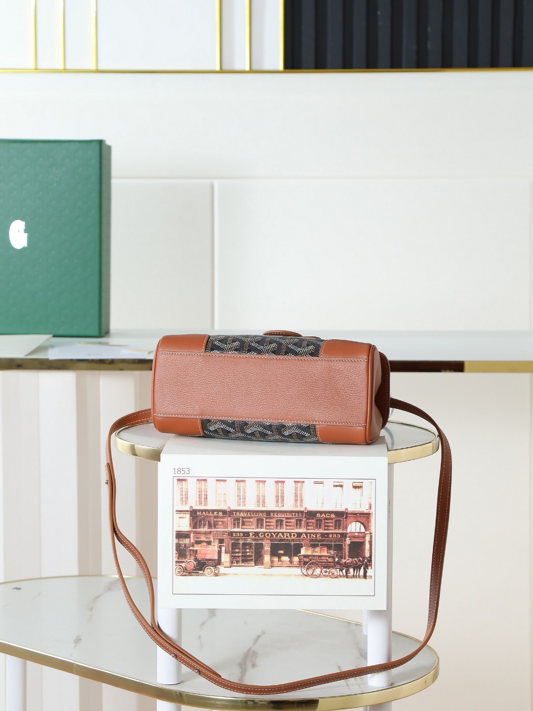 戈雅 手提 Goyard Saigon Handbag – Leather, Beechwood, and Canvas with Calfskin Trim H0 SAIGONMINTY