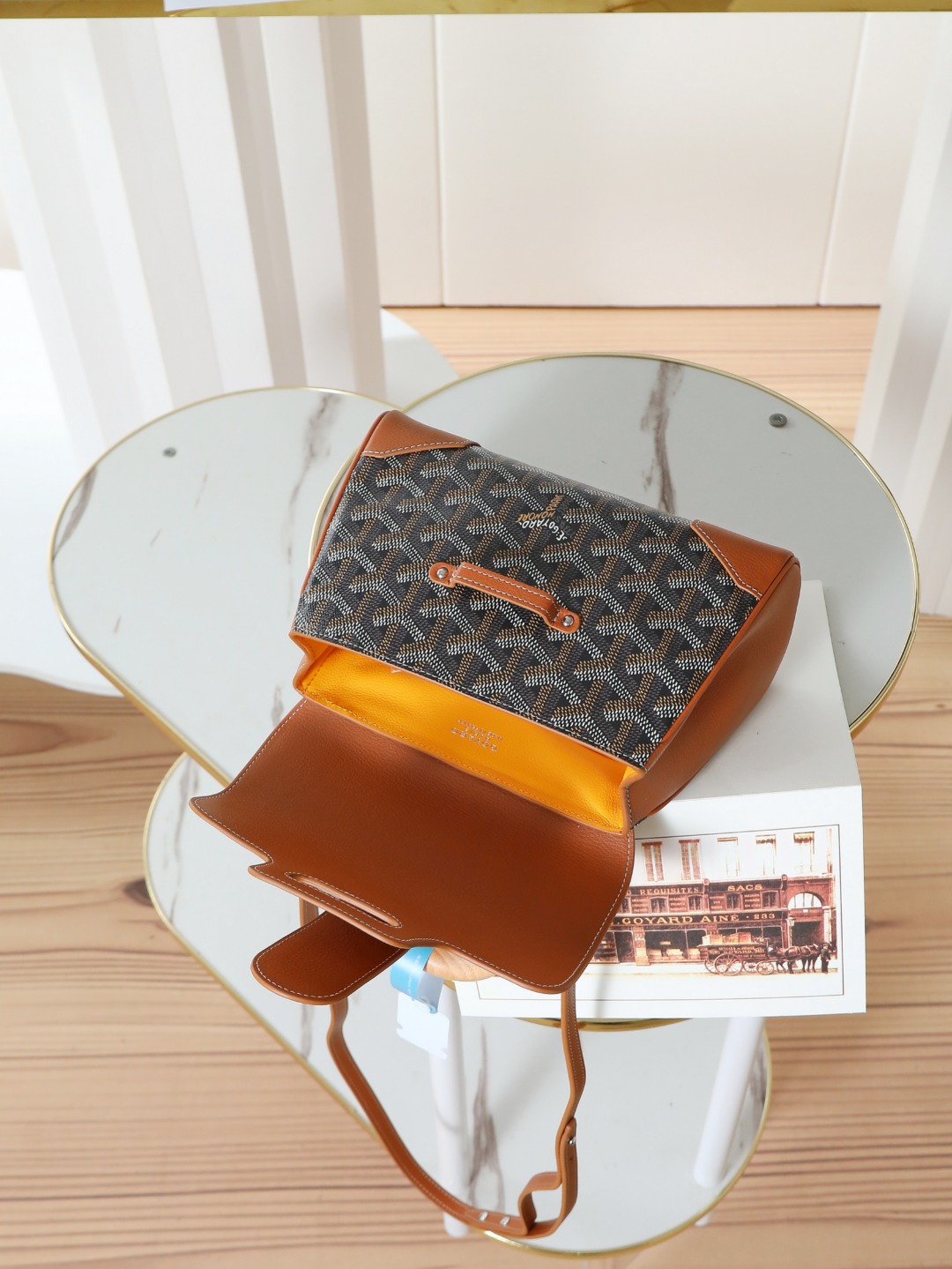 戈雅 手提 Goyard Saigon Handbag – Leather, Beechwood, and Canvas with Calfskin Trim H0 SAIGONMINTY