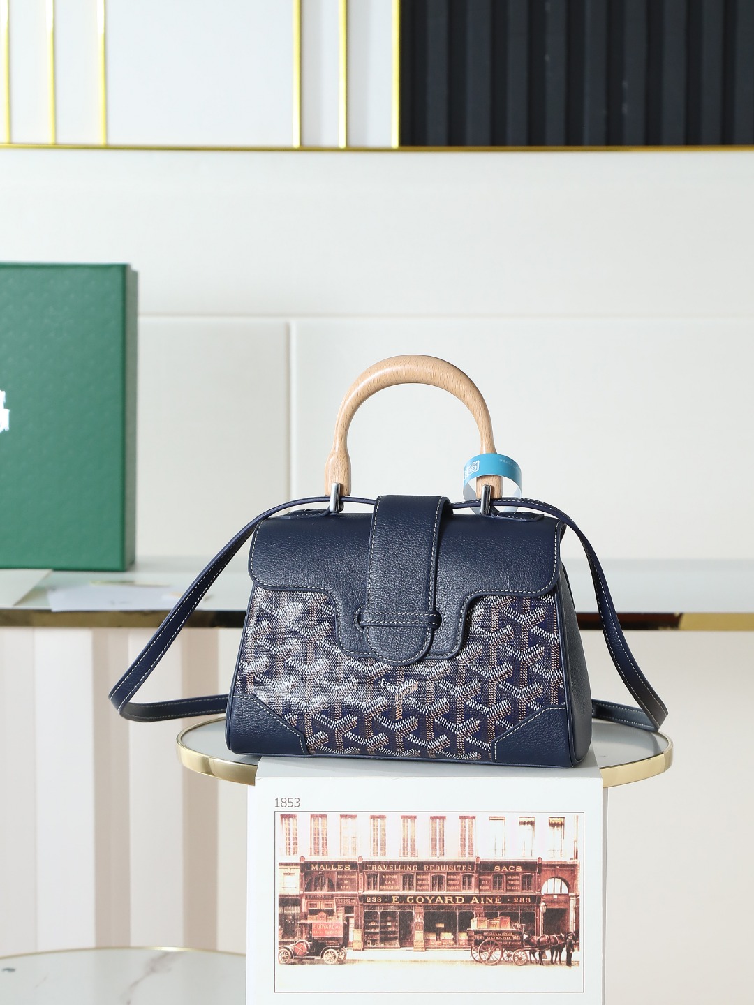 戈雅 手提 Goyard Saigon Handbag – Leather, Beechwood, and Canvas with Calfskin Trim H0 SAIGONMINTY