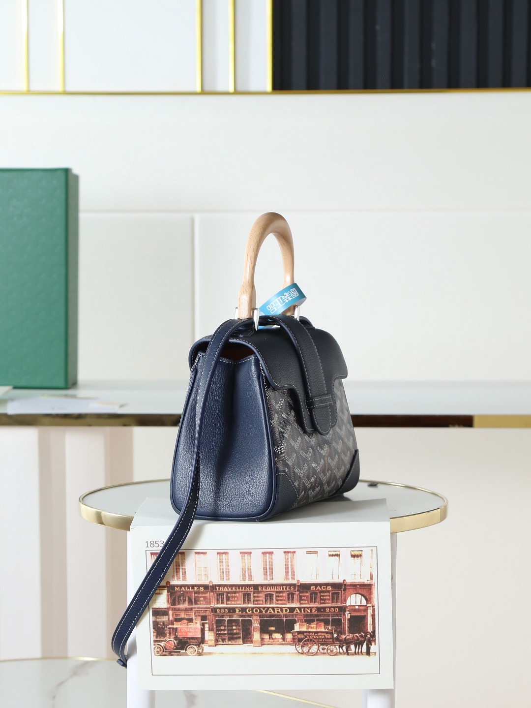 戈雅 手提 Goyard Saigon Handbag – Leather, Beechwood, and Canvas with Calfskin Trim H0 SAIGONMINTY