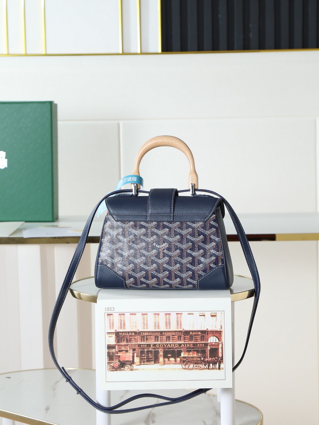 戈雅 手提 Goyard Saigon Handbag – Leather, Beechwood, and Canvas with Calfskin Trim H0 SAIGONMINTY