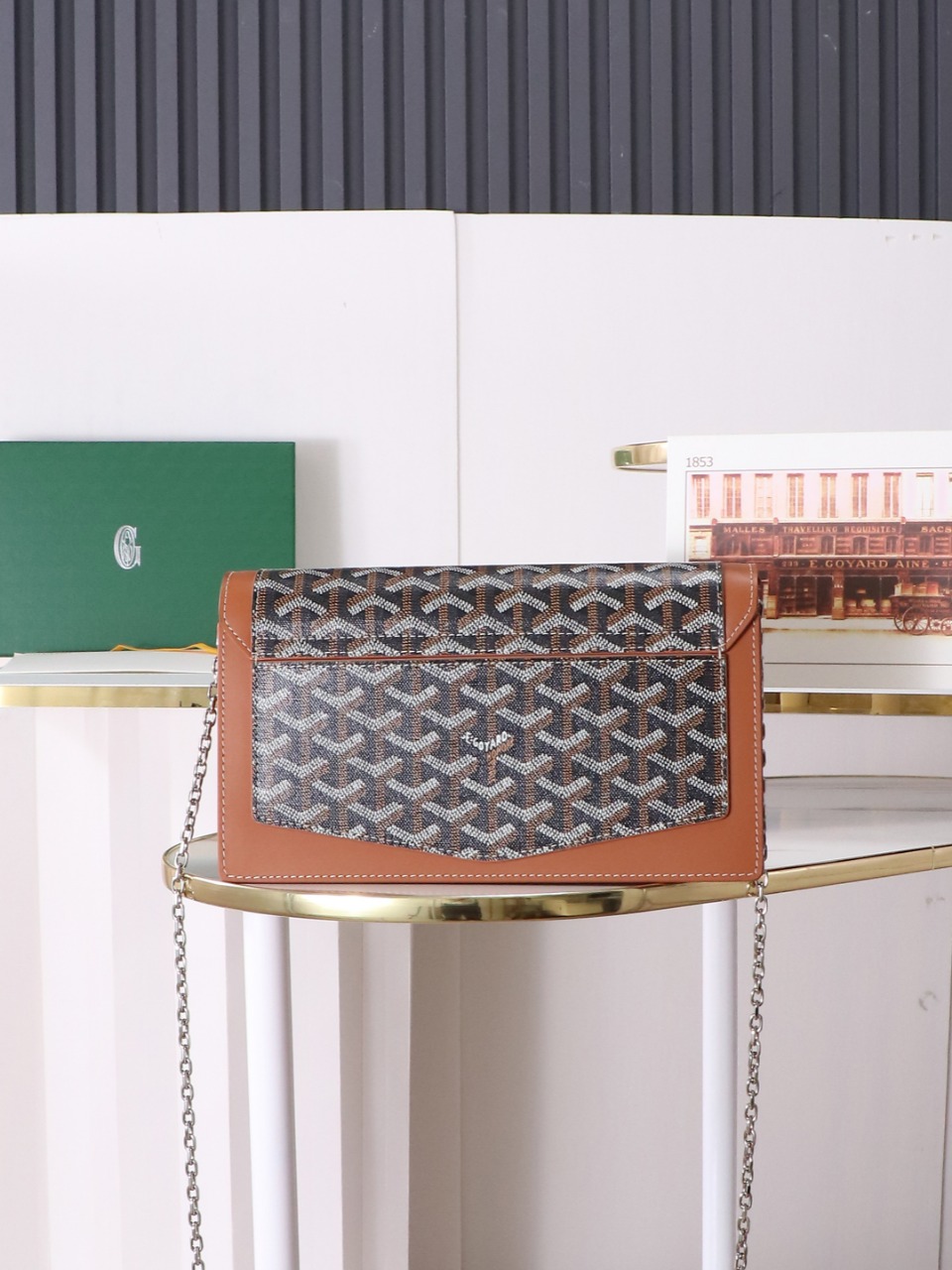 GOYARD Duchess Marie-Caroline Shoulder/Crossbody Bag in Canvas and Cervon Calfskin H0 DUCHESPMLTY-01CL03P