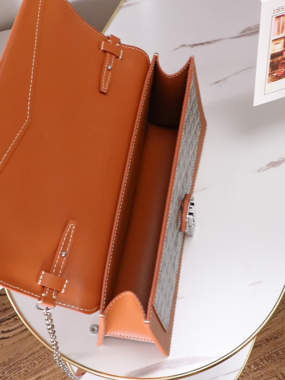 GOYARD Duchess Marie-Caroline Shoulder/Crossbody Bag in Canvas and Cervon Calfskin H0 DUCHESPMLTY-01CL03P