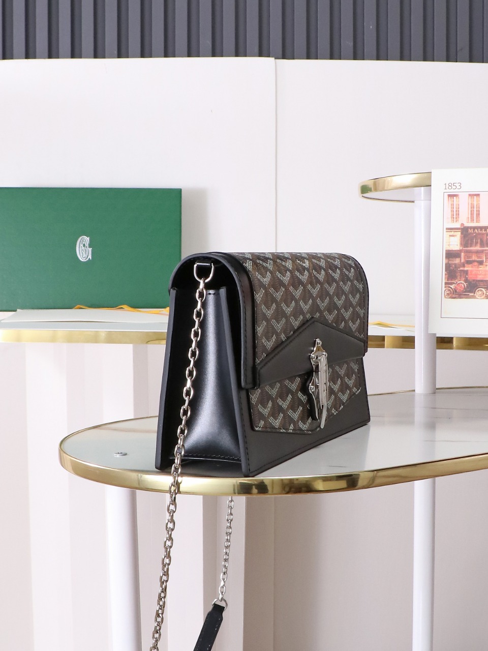 戈雅 GOYARD Duchess Marie-Caroline Shoulder/Crossbody Bag in Canvas and Cervon Calfskin H0 DUCHESPMLTY-01CL01P