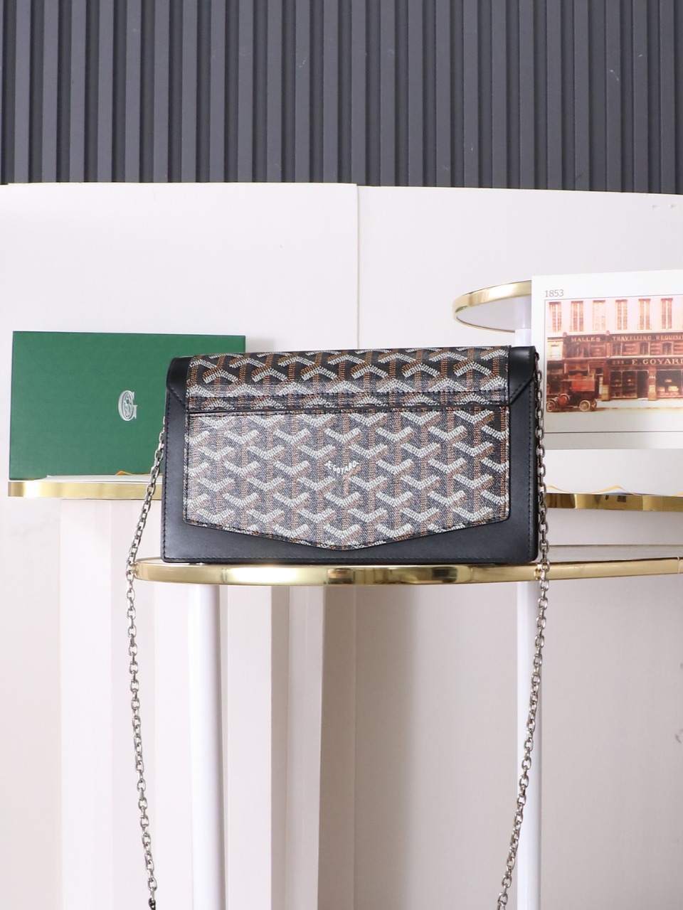 戈雅 GOYARD Duchess Marie-Caroline Shoulder/Crossbody Bag in Canvas and Cervon Calfskin H0 DUCHESPMLTY-01CL01P