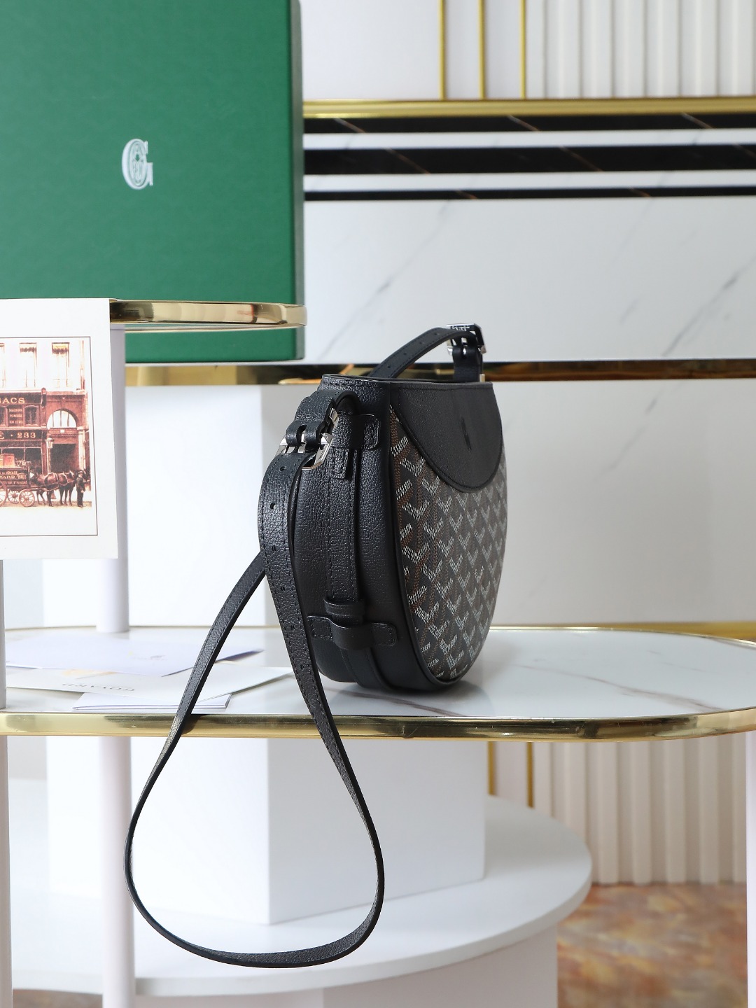 GOYARD戈雅燕子  Hirondelle Shoulder Bag (Canvas & Leather) F0 HIRONDPMLTY