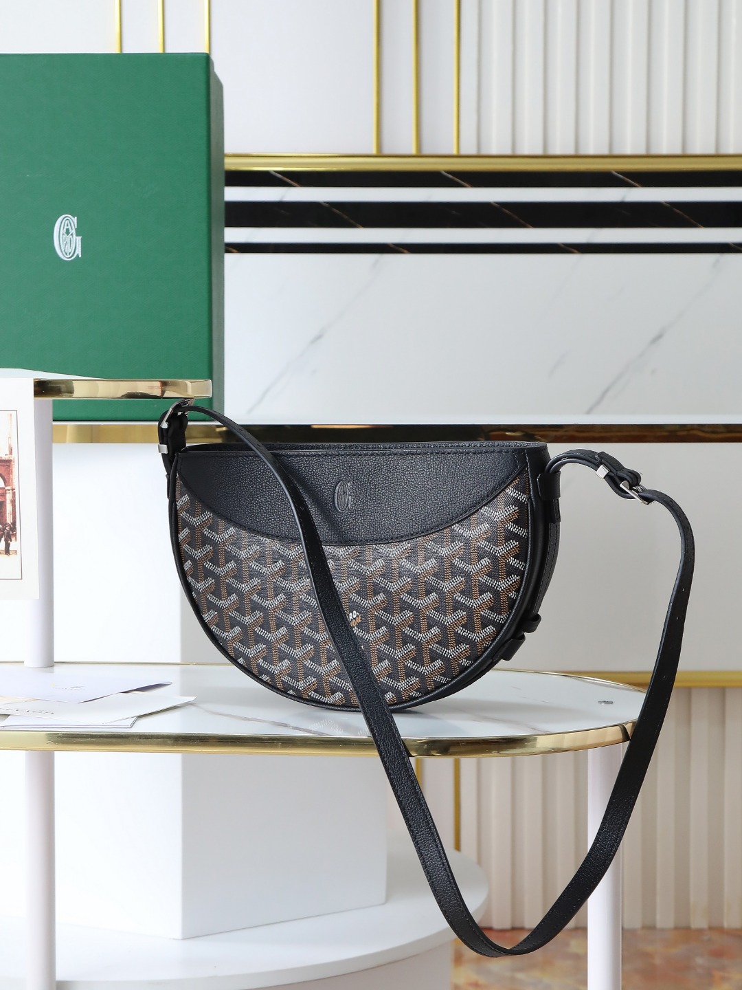 GOYARD戈雅燕子  Hirondelle Shoulder Bag (Canvas & Leather) F0 HIRONDPMLTY