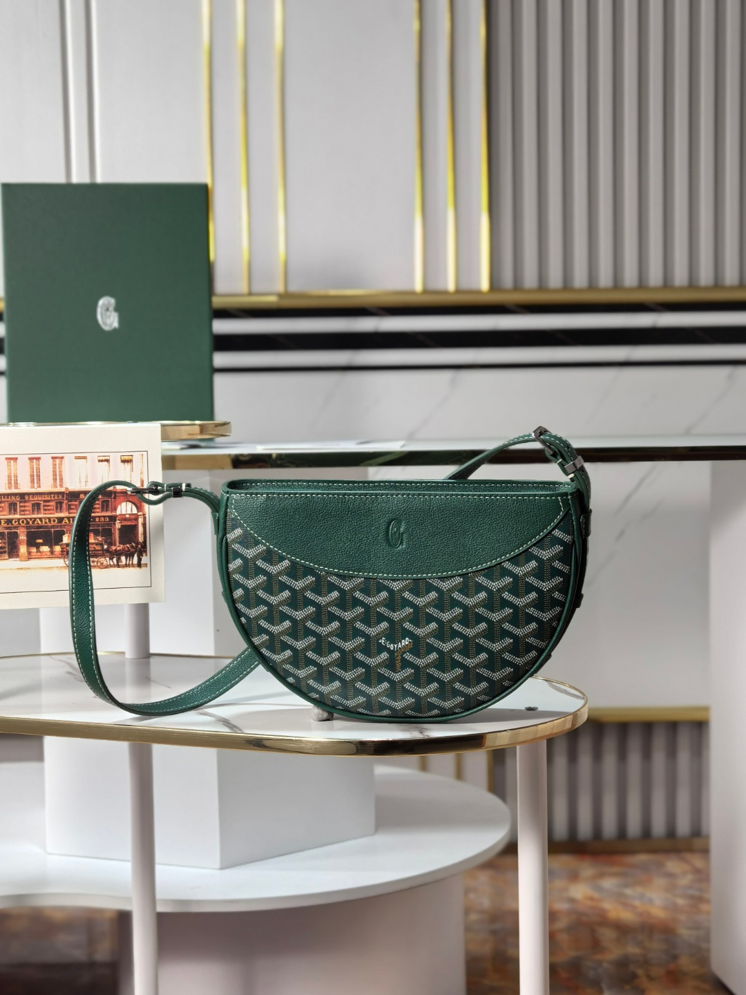 GOYARD戈雅燕子  Hirondelle Shoulder Bag (Canvas & Leather) F0 HIRONDPMLTY