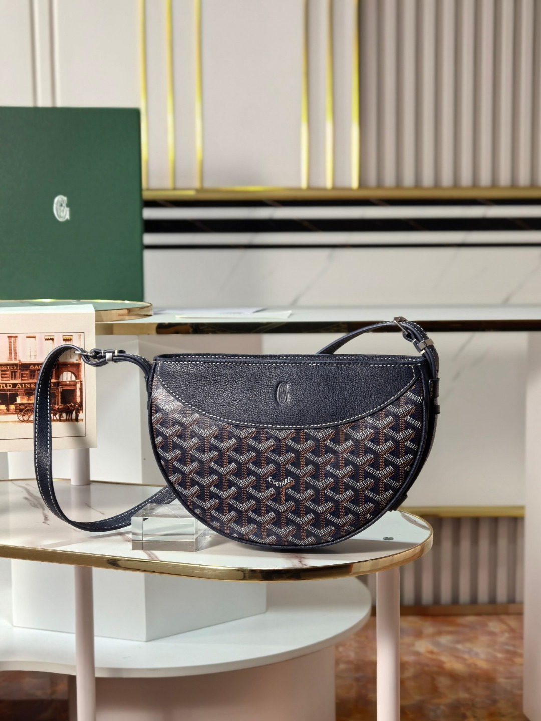 GOYARD戈雅燕子  Hirondelle Shoulder Bag (Canvas & Leather) F0 HIRONDPMLTY