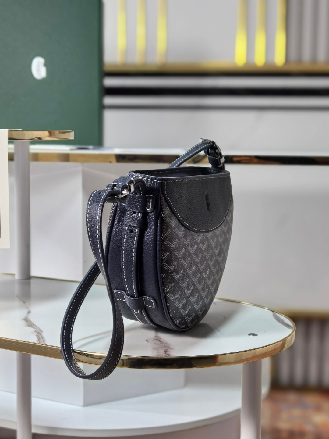 GOYARD戈雅燕子  Hirondelle Shoulder Bag (Canvas & Leather) F0 HIRONDPMLTY