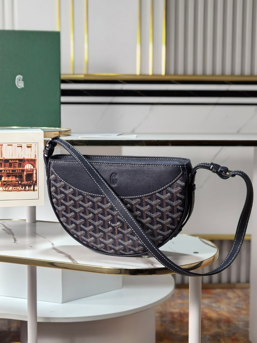 GOYARD戈雅燕子  Hirondelle Shoulder Bag (Canvas & Leather) F0 HIRONDPMLTY