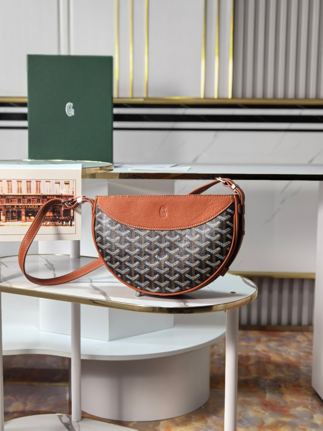 GOYARD戈雅燕子  Hirondelle Shoulder Bag (Canvas & Leather) F0 HIRONDPMLTY