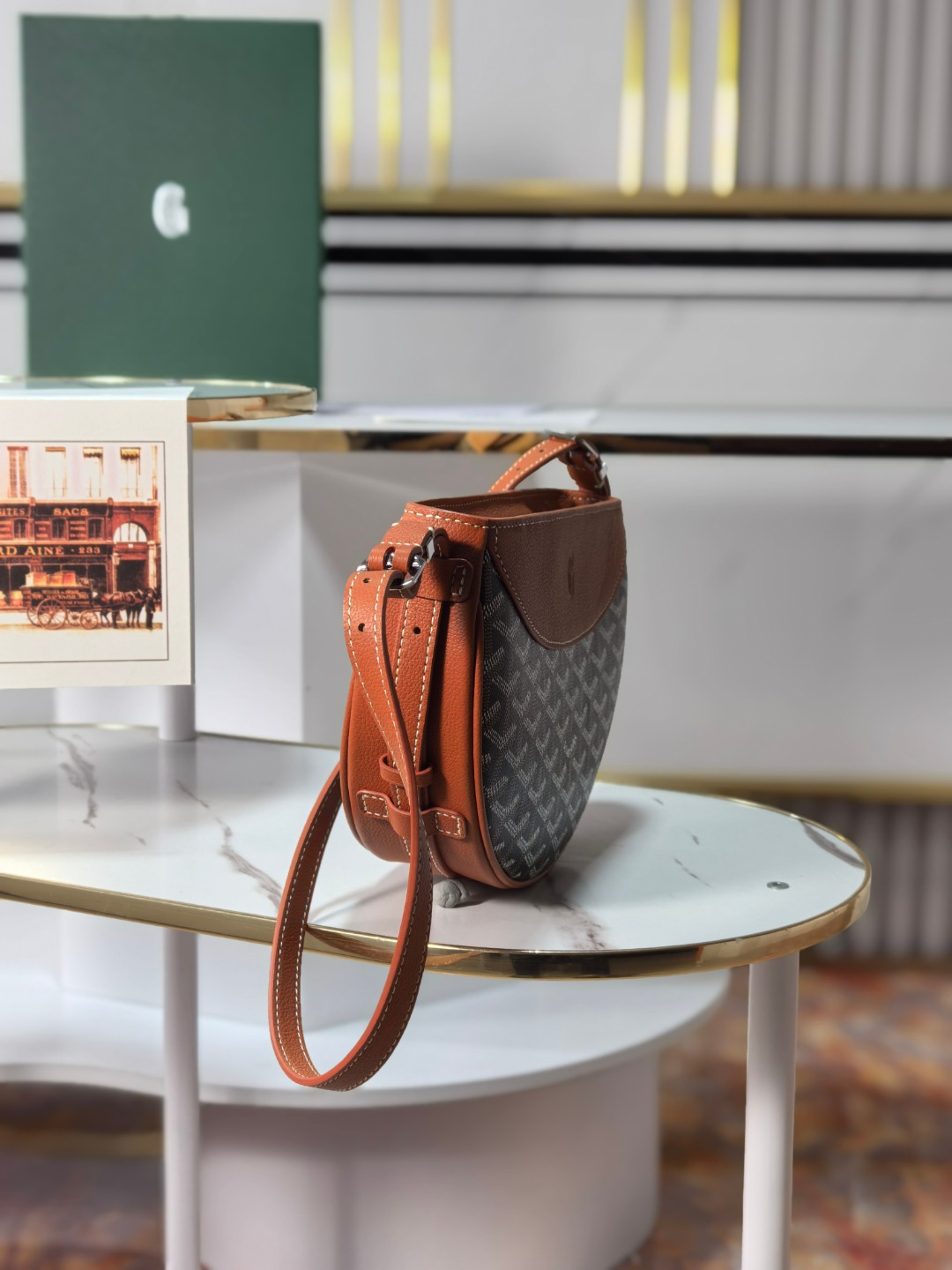GOYARD戈雅燕子  Hirondelle Shoulder Bag (Canvas & Leather) F0 HIRONDPMLTY