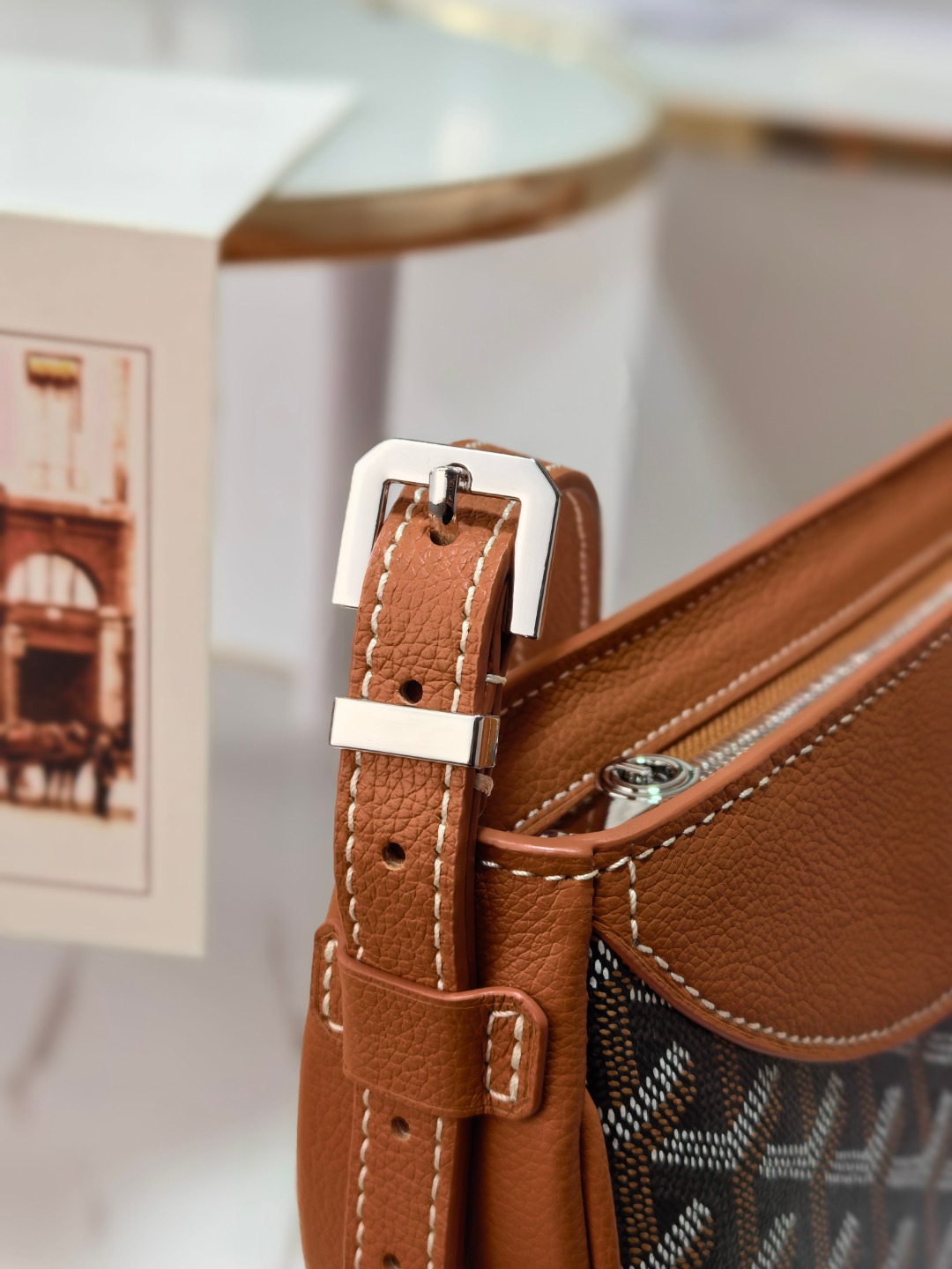 GOYARD戈雅燕子  Hirondelle Shoulder Bag (Canvas & Leather) F0 HIRONDPMLTY