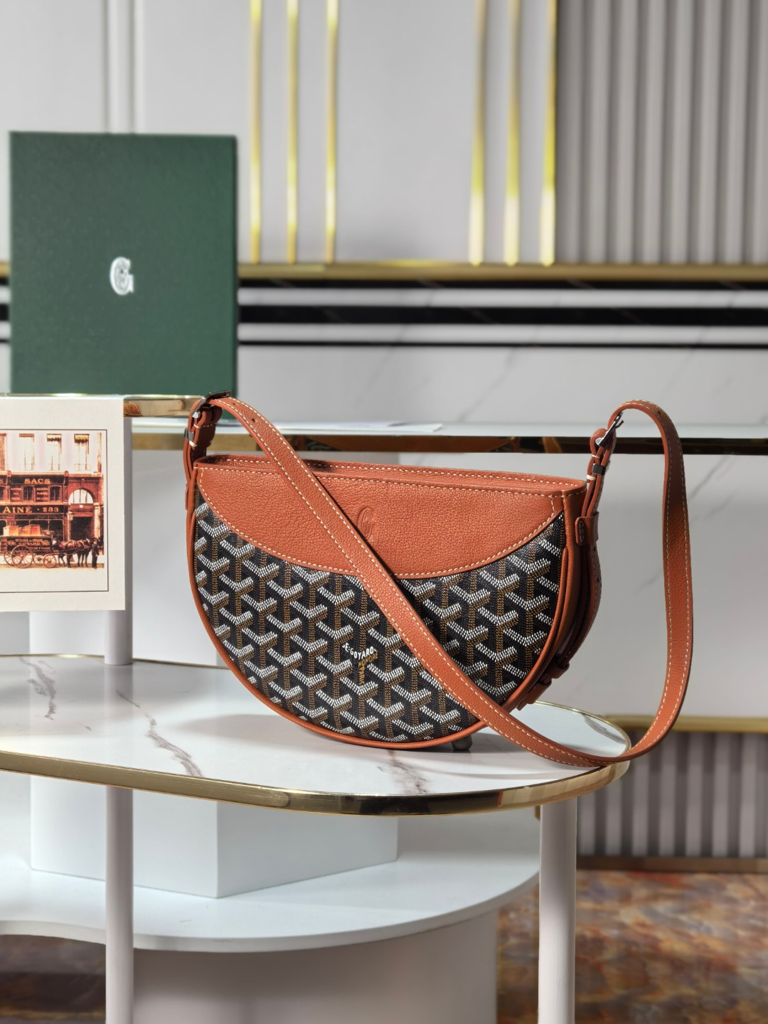 GOYARD戈雅燕子  Hirondelle Shoulder Bag (Canvas & Leather) F0 HIRONDPMLTY