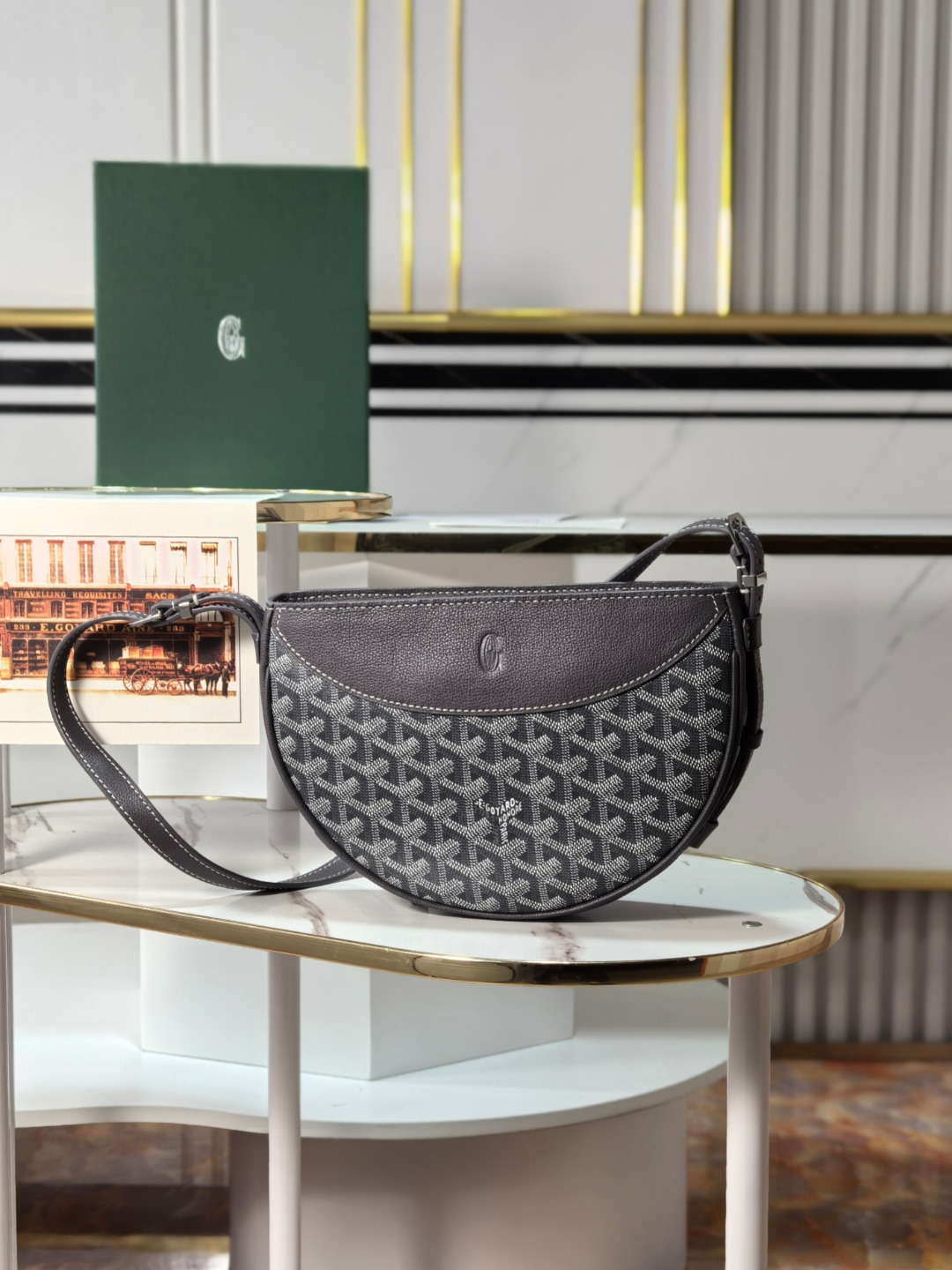 GOYARD戈雅燕子  Hirondelle Shoulder Bag (Canvas & Leather) F0 HIRONDPMLTY