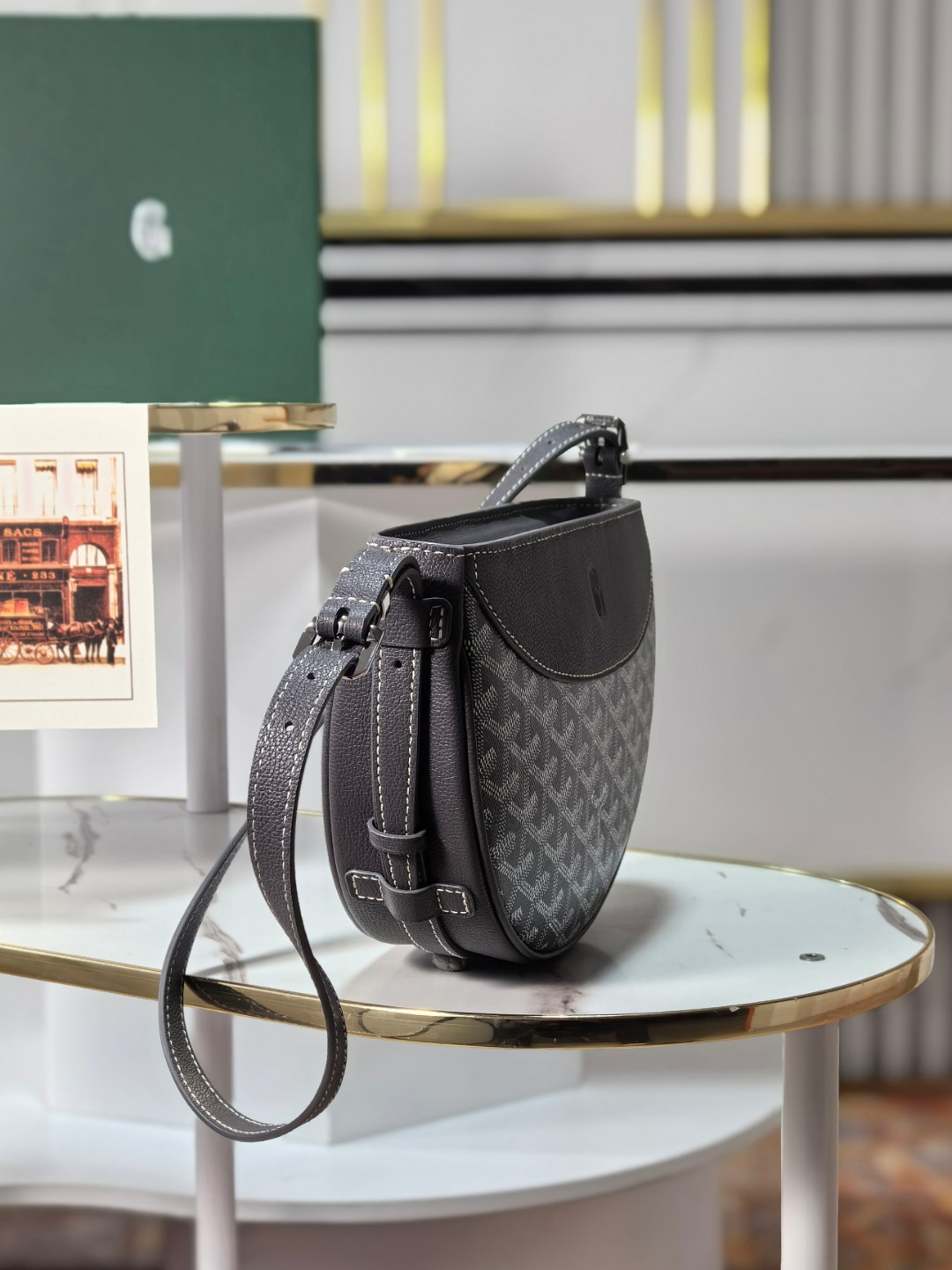 GOYARD戈雅燕子  Hirondelle Shoulder Bag (Canvas & Leather) F0 HIRONDPMLTY