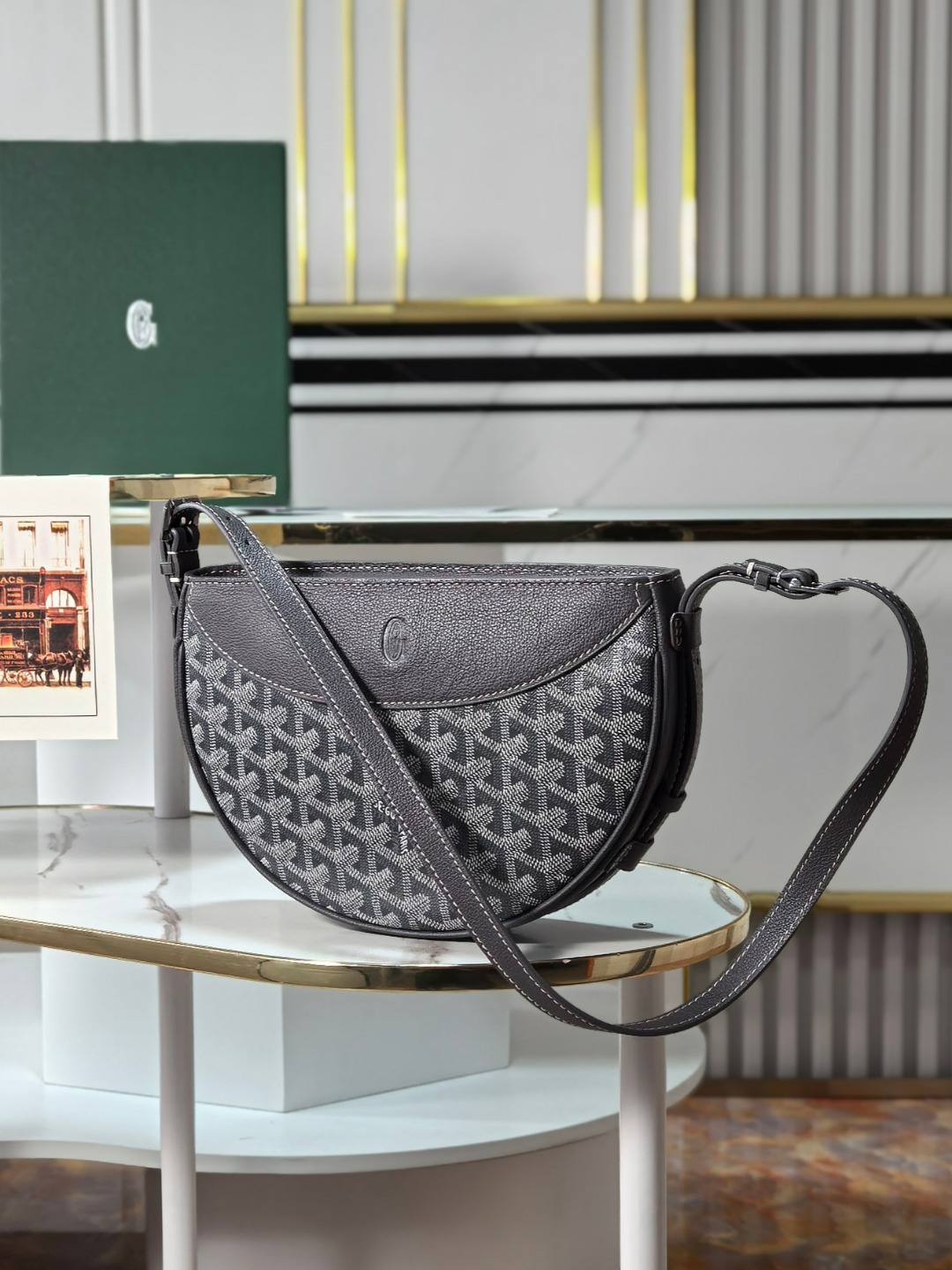 GOYARD戈雅燕子  Hirondelle Shoulder Bag (Canvas & Leather) F0 HIRONDPMLTY