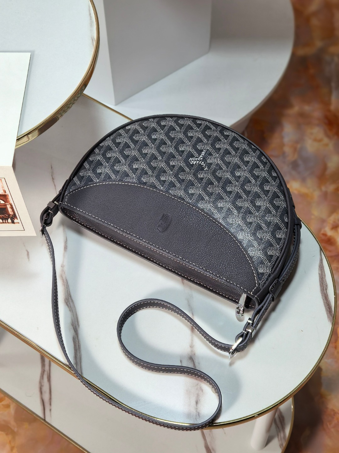 GOYARD戈雅燕子  Hirondelle Shoulder Bag (Canvas & Leather) F0 HIRONDPMLTY