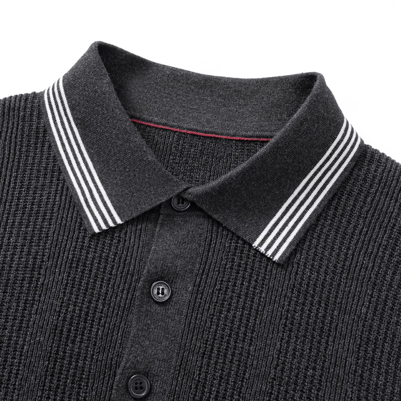 Brunello Cucinelli BC  棉质纹理罗纹针织 纯色Polo衫 男款 262M29204205P