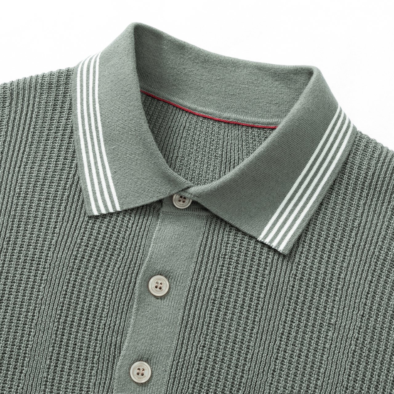 Brunello Cucinelli BC  棉质纹理罗纹针织 纯色Polo衫 男款 262M29204205P