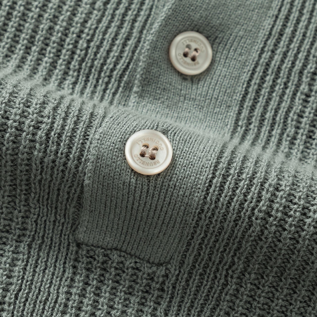 Brunello Cucinelli BC  棉质纹理罗纹针织 纯色Polo衫 男款 262M29204205P