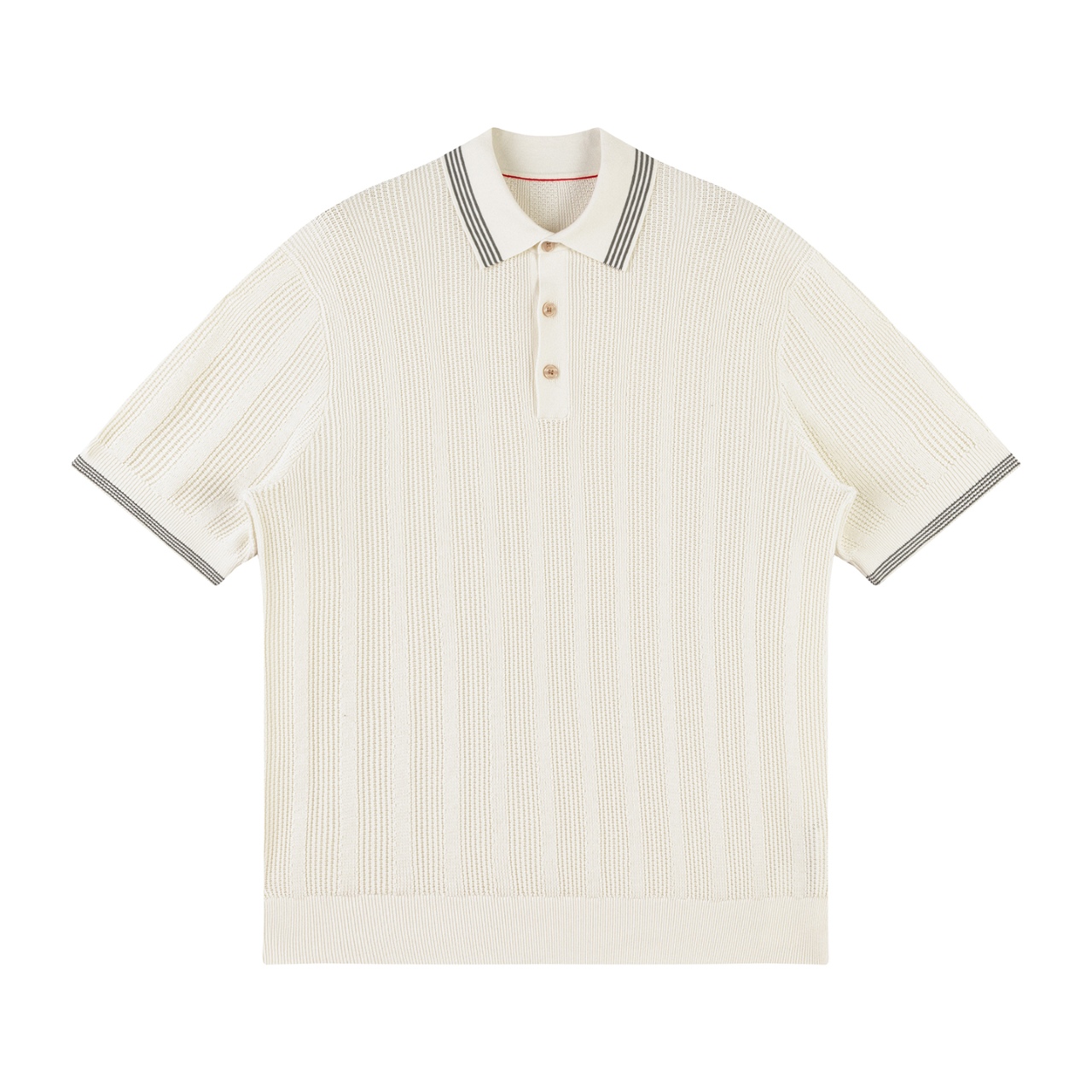 Brunello Cucinelli BC  棉质纹理罗纹针织 纯色Polo衫 男款 262M29204205P