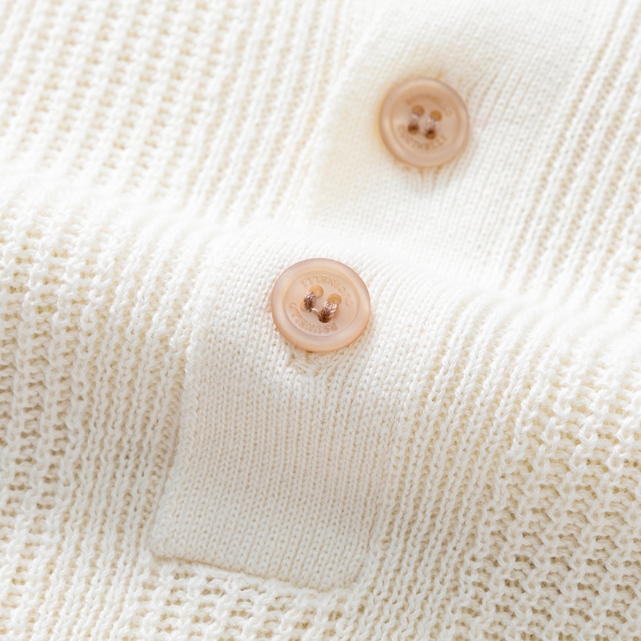 Brunello Cucinelli BC  棉质纹理罗纹针织 纯色Polo衫 男款 262M29204205P
