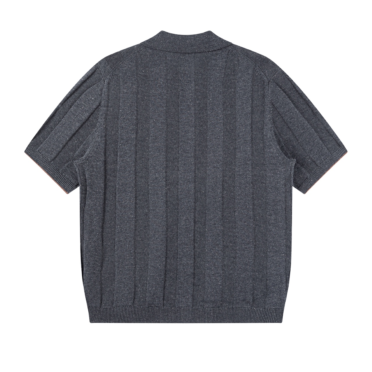 Brunello Cucinelli Men's Solid-Color Knit Polo Shirt (Linen-Cotton Blend, Single-Breasted)