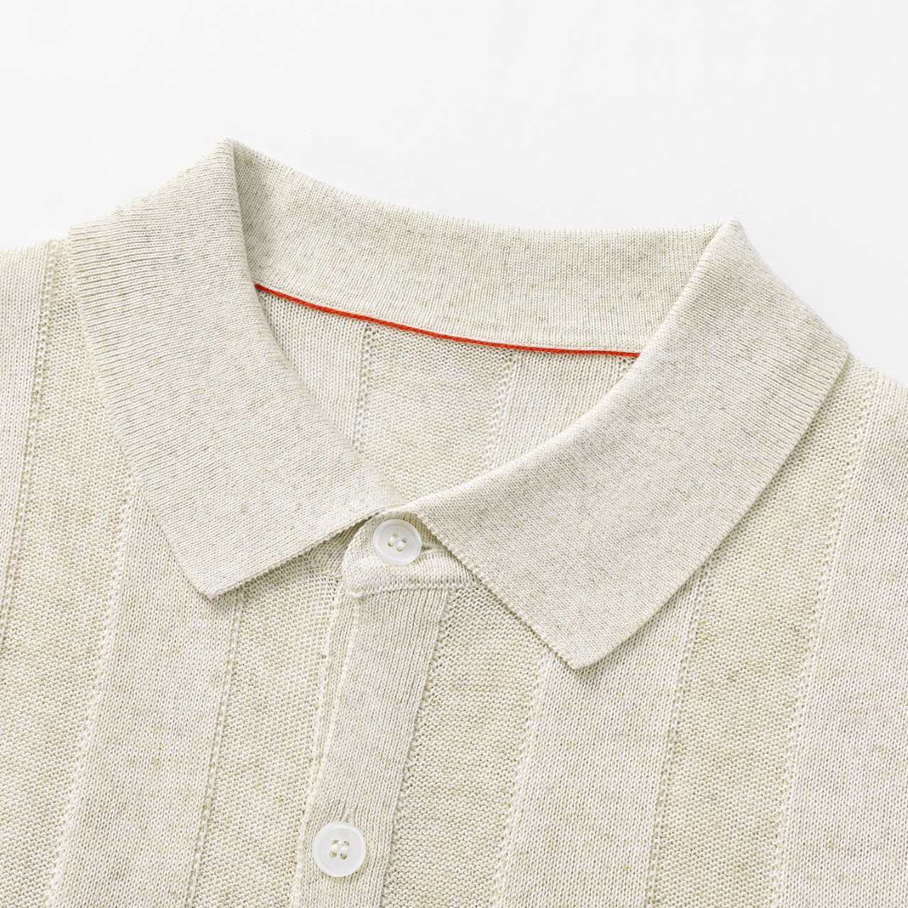 Brunello Cucinelli Men's Solid-Color Knit Polo Shirt (Linen-Cotton Blend, Single-Breasted)