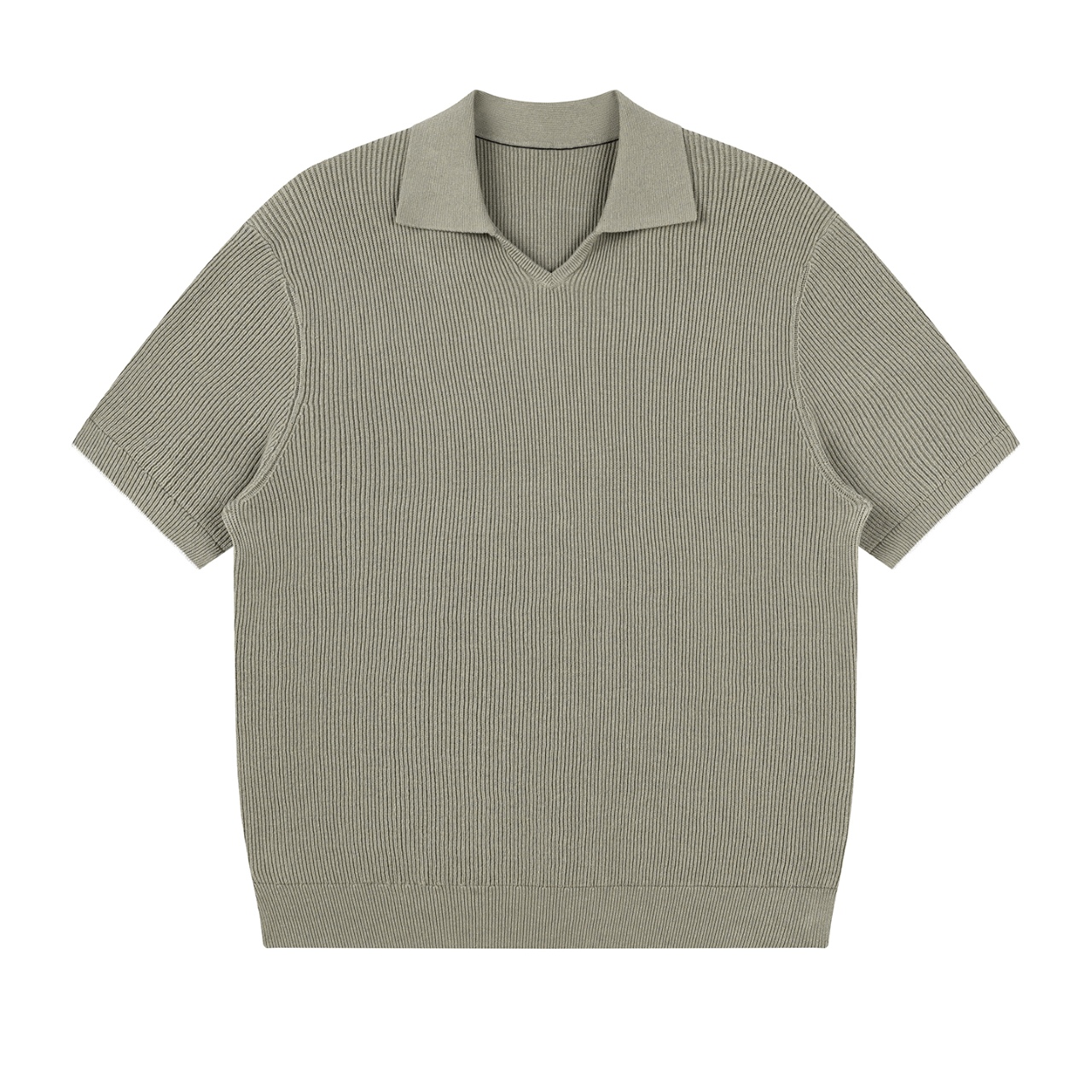 BC Brunello Cucinelli Men's Solid-Color V-Neck Knit Polo Shirt