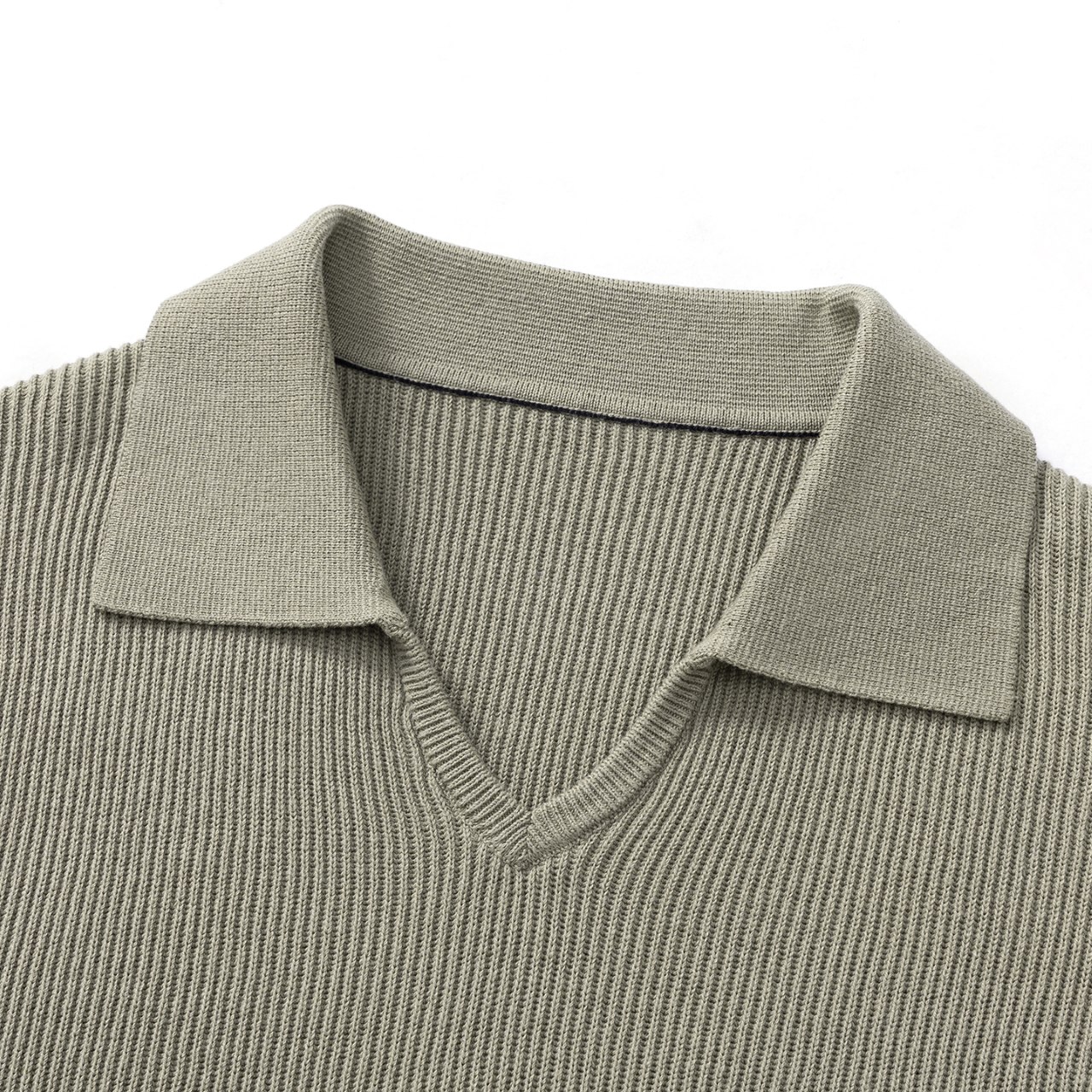 BC Brunello Cucinelli Men's Solid-Color V-Neck Knit Polo Shirt