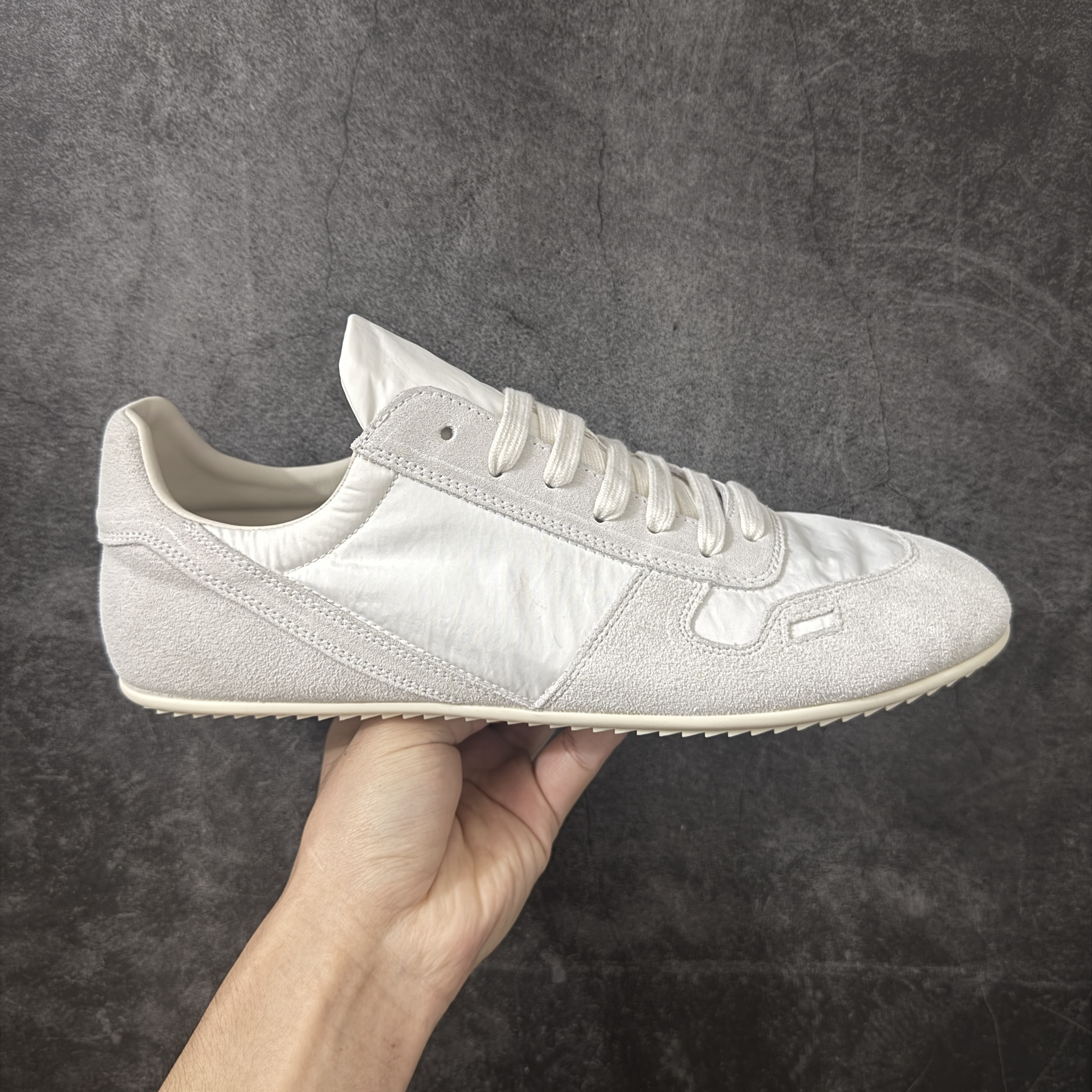 RICK OWENS RO MINIMAL  圆头 板鞋 休闲鞋 波鞋 男鞋  帆布  低筒   灰色 RU01F2889NDOLV-X1111