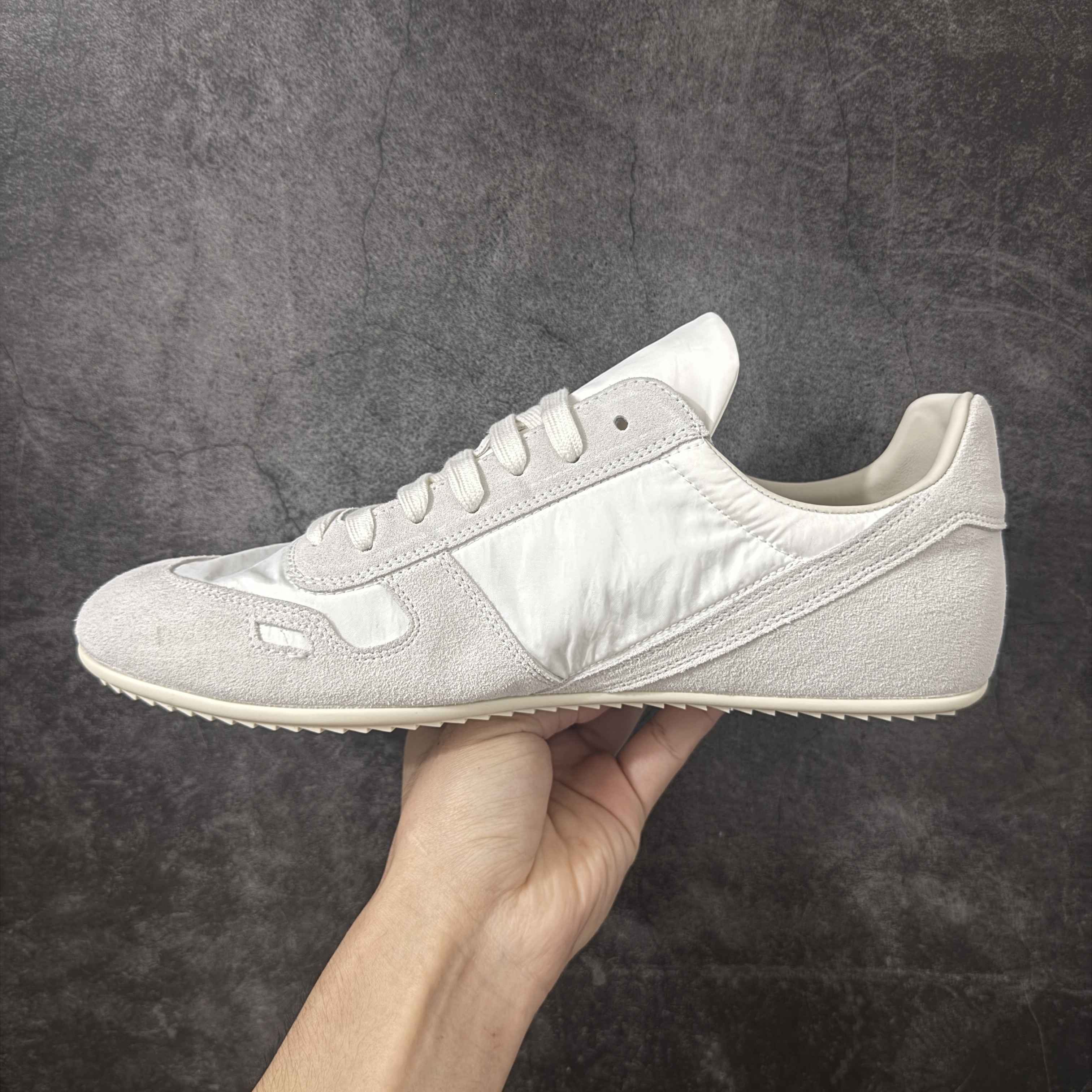 RICK OWENS RO MINIMAL  圆头 板鞋 休闲鞋 波鞋 男鞋  帆布  低筒   灰色 RU01F2889NDOLV-X1111