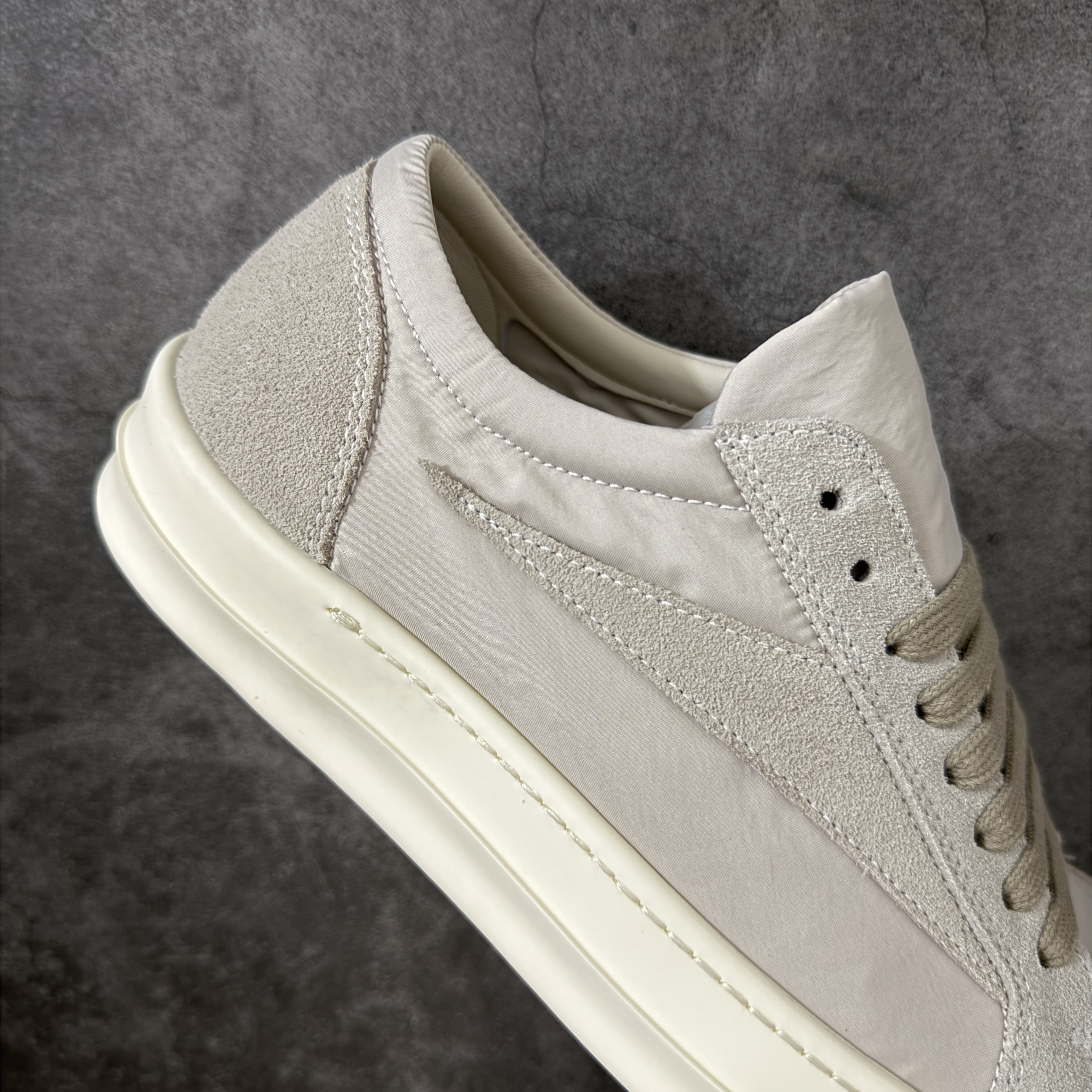 RICK OWENS DRKSHDW RO 圆头 低筒  板鞋 休闲鞋 波鞋 男鞋 女鞋 丝绸 灰色 RP01F6888NDOLVX-881