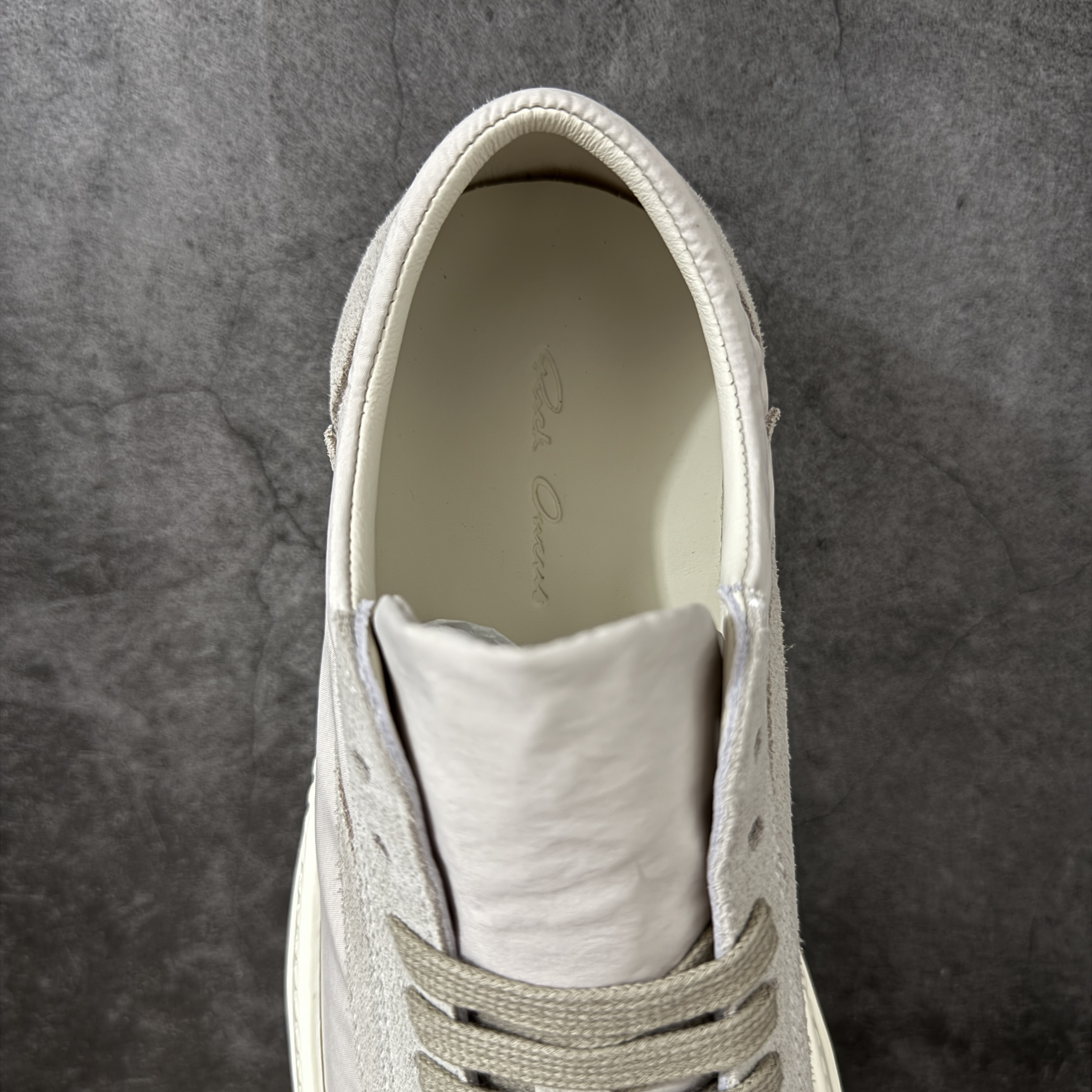 RICK OWENS DRKSHDW RO 圆头 低筒  板鞋 休闲鞋 波鞋 男鞋 女鞋 丝绸 灰色 RP01F6888NDOLVX-881