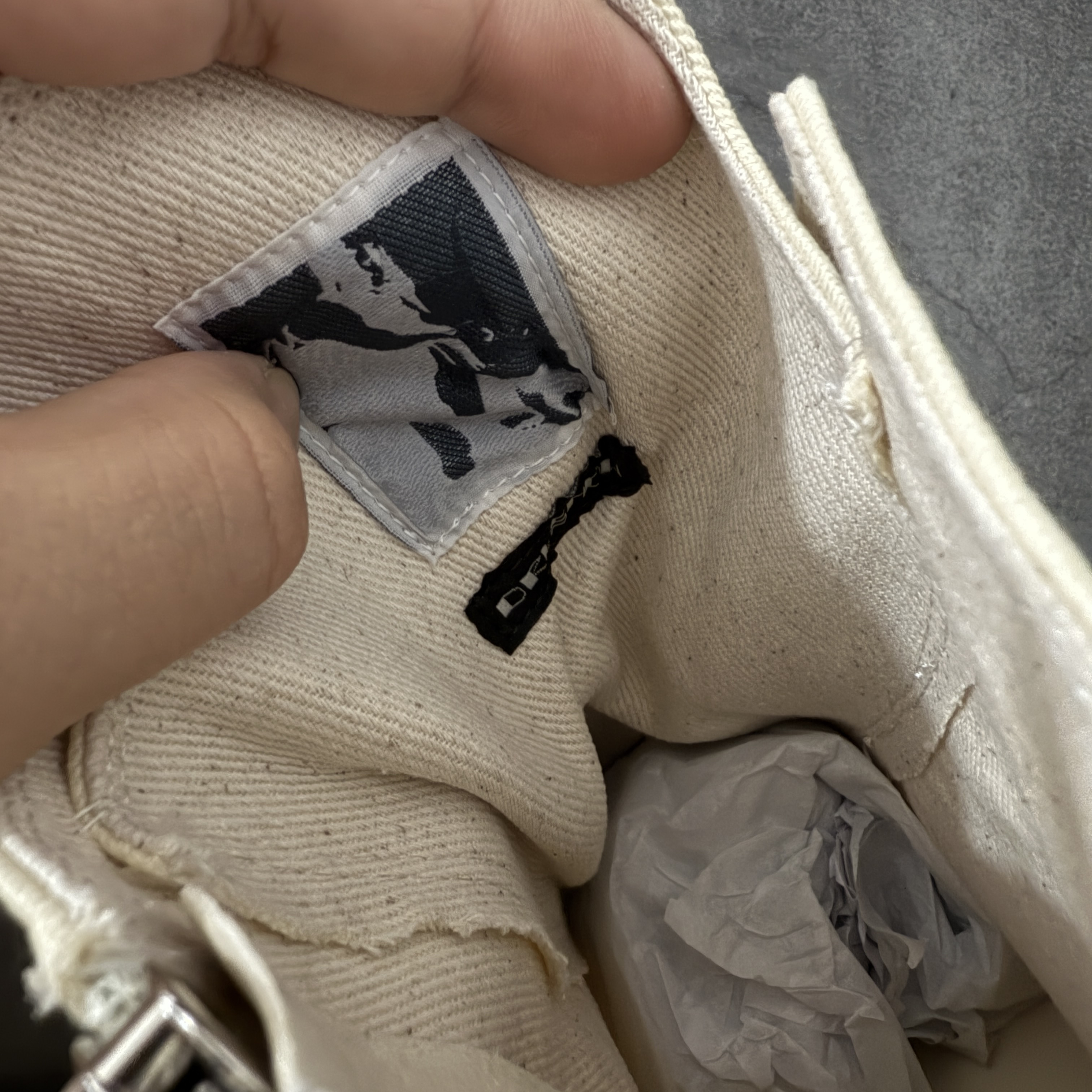 RICK OWENS RO 圆头 高筒  板鞋 休闲鞋 波鞋 男鞋   厚底 帆布拉链 米白 DU01F4850DOW-21111