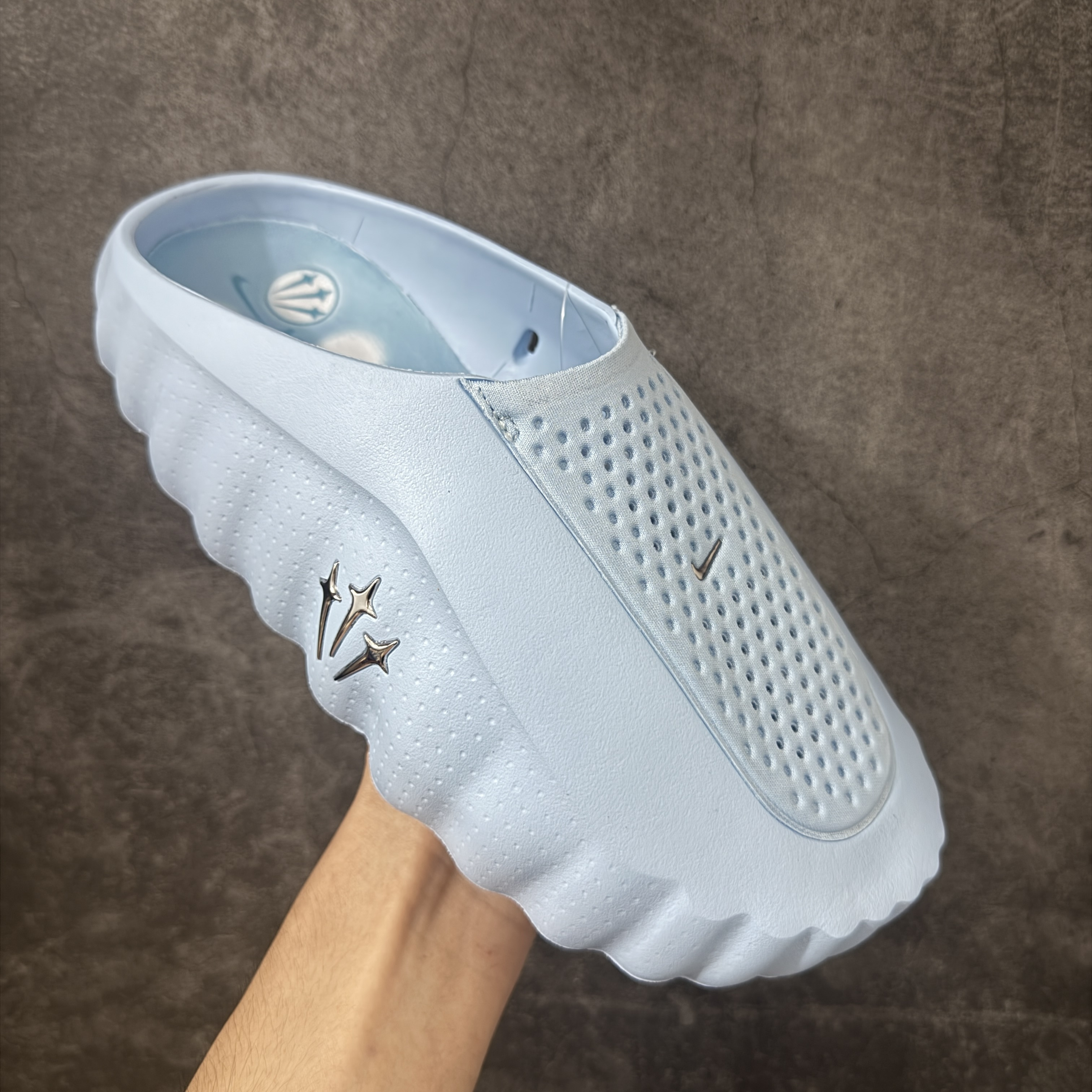 Nocta Nike Mind 001 按摩鞋 舒适柔软 包头 拖鞋男女同款 冰蓝 HY5028-001