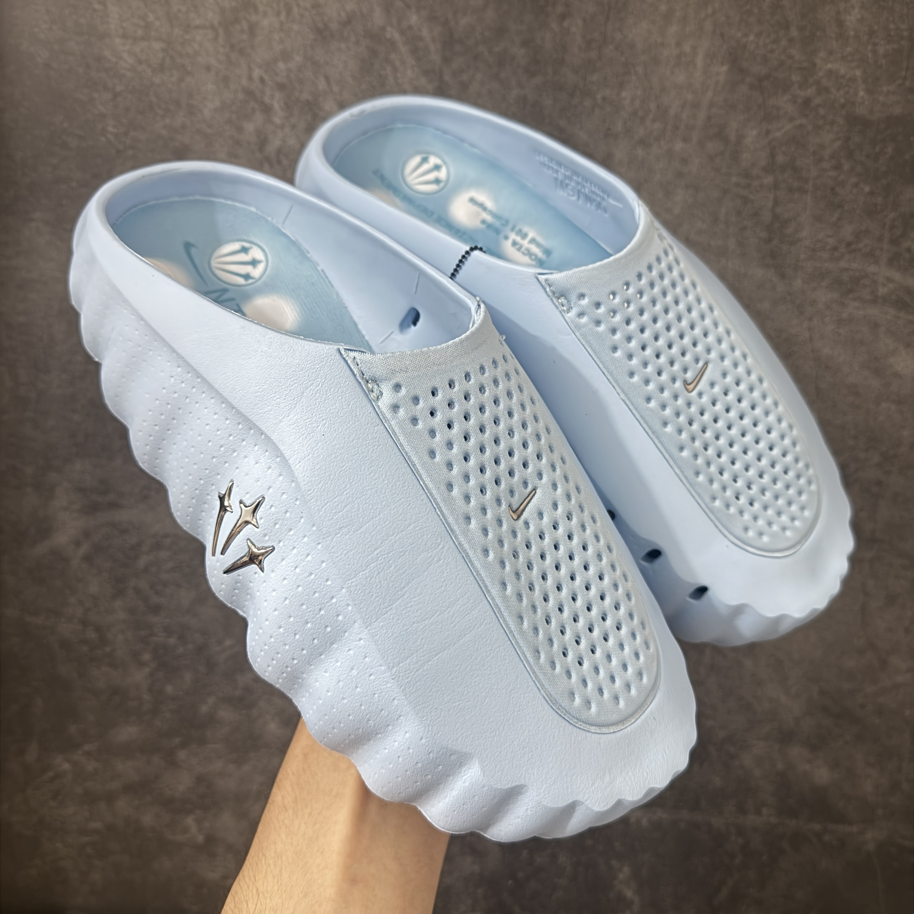Nocta Nike Mind 001 按摩鞋 舒适柔软 包头 拖鞋男女同款 冰蓝 HY5028-001