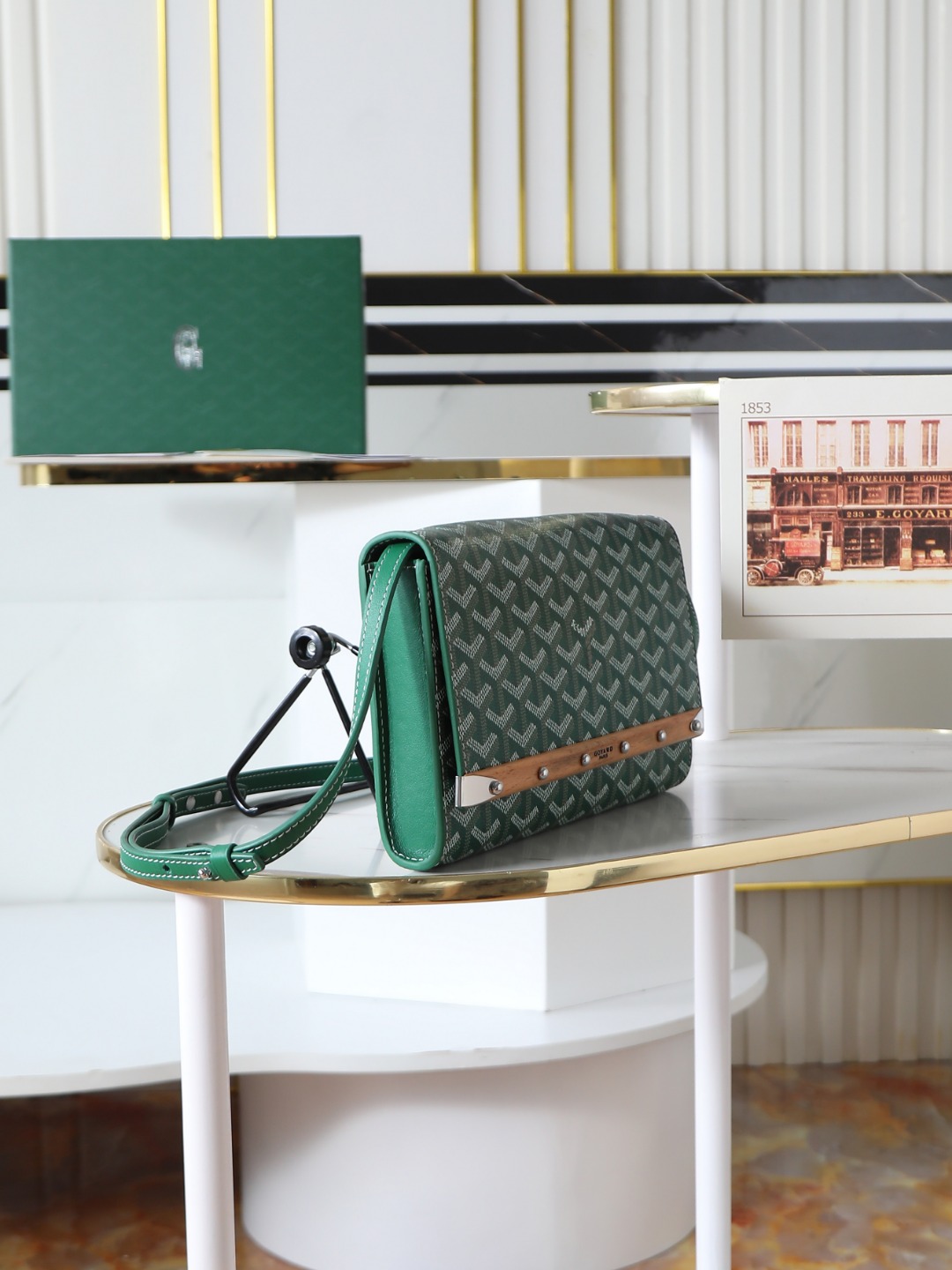 GOYARD 戈雅手拿 Monte-Carlo Canvas and Calfskin Shoulder Bag F0 MONTE2PMLTY