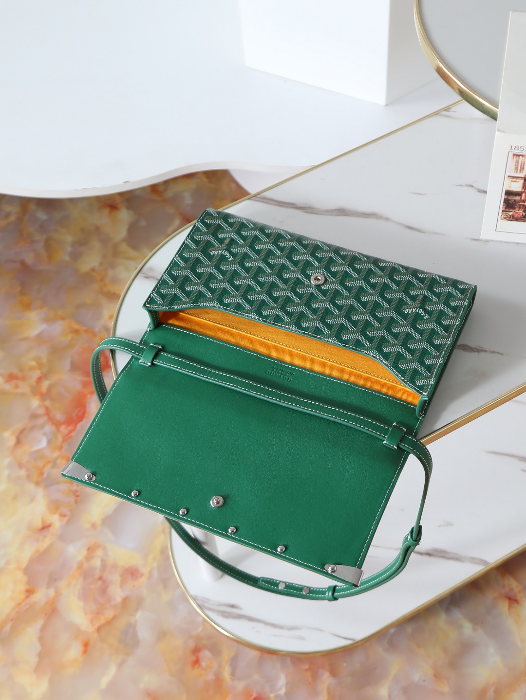 GOYARD 戈雅手拿 Monte-Carlo Canvas and Calfskin Shoulder Bag F0 MONTE2PMLTY