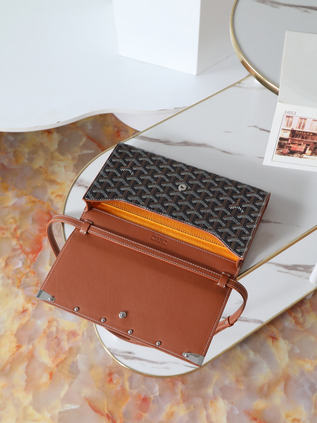 GOYARD 戈雅手拿 Monte-Carlo Canvas and Calfskin Shoulder Bag F0 MONTE2PMLTY