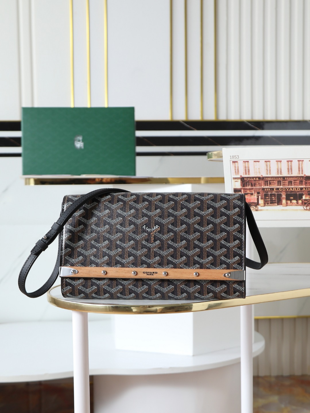 GOYARD 戈雅手拿 Monte-Carlo Canvas and Calfskin Shoulder Bag F0 MONTE2PMLTY