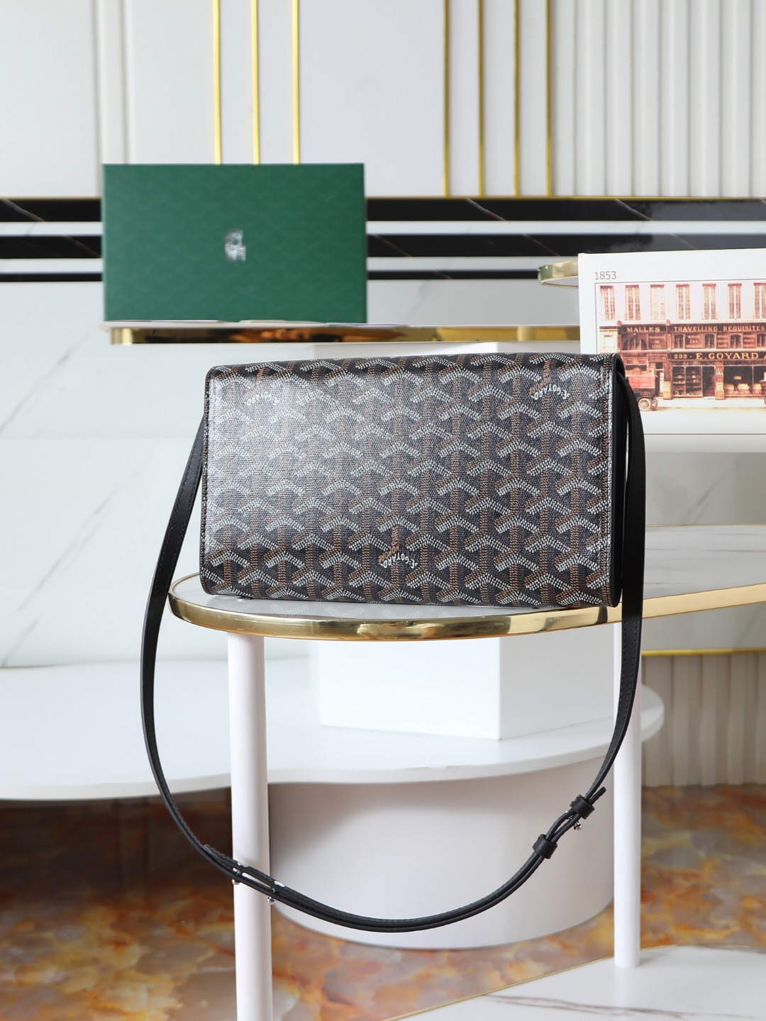 GOYARD 戈雅手拿 Monte-Carlo Canvas and Calfskin Shoulder Bag F0 MONTE2PMLTY